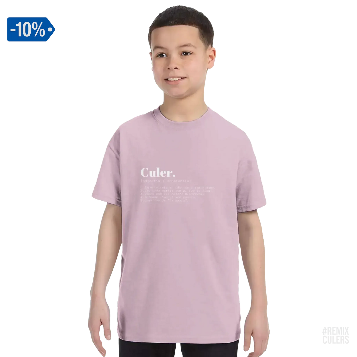 Camiseta infantil - DICCIONARIO "CULER" Rosa claro – Print Material Diccionari Culer merch FCB Barça culers blaugrana frases cultura futbol | remixculers