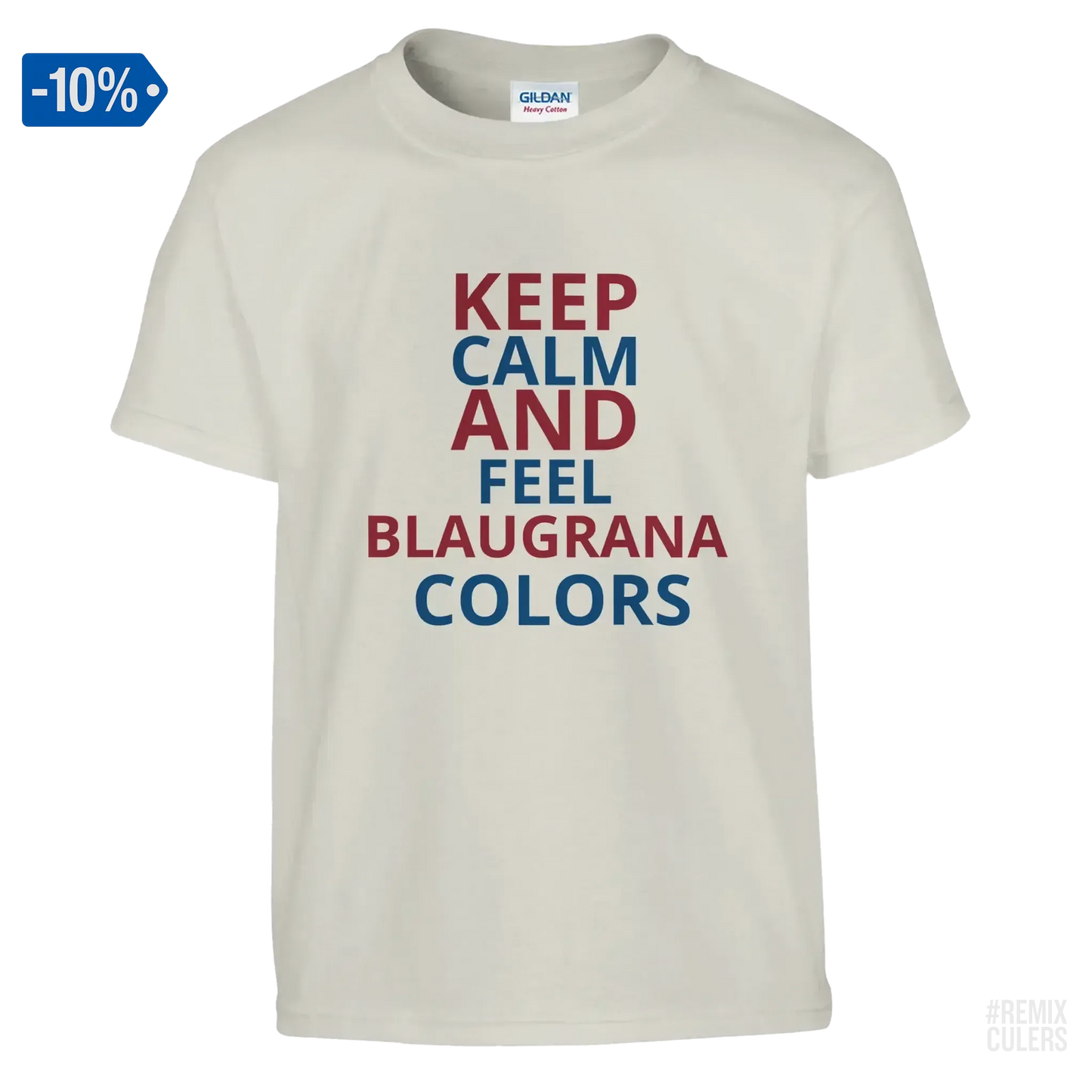 Camiseta infantil - KEEP CALM Blanco – Print Material Keep Calm merch FCB Barça culers blaugrana football fan pride passion | remixculers