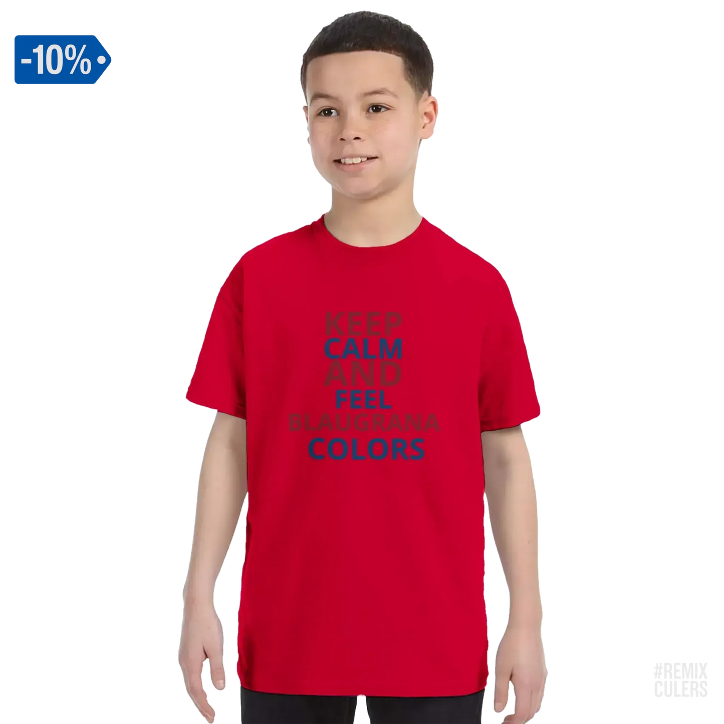 Camiseta infantil - KEEP CALM Rojo – Print Material Keep Calm merch FCB Barça culers blaugrana football fan pride passion | remixculers