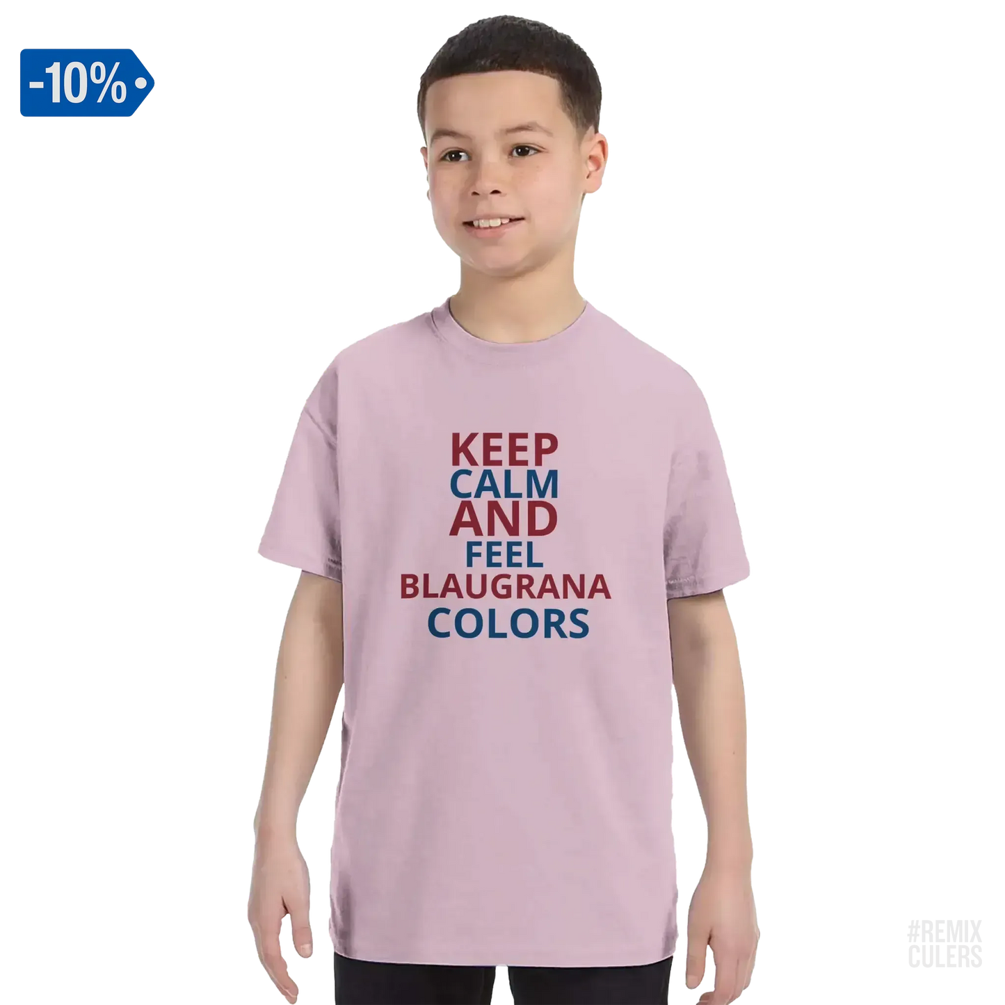 Camiseta infantil - KEEP CALM Rosa claro – Print Material Keep Calm merch FCB Barça culers blaugrana football fan pride passion | remixculers