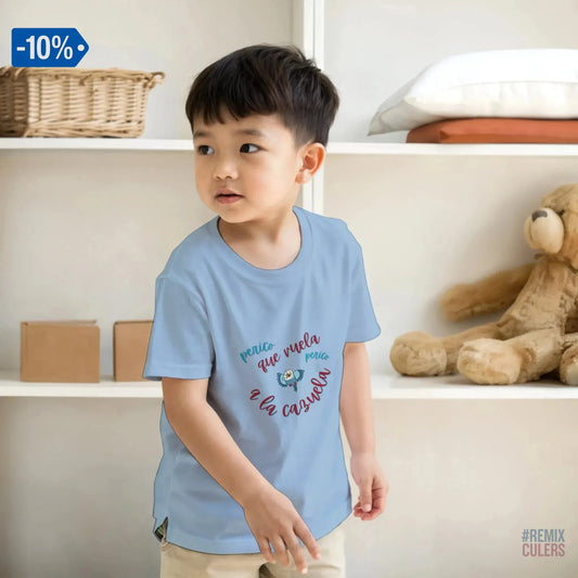 Camiseta infantil - PERICO QUE... Azul claro – Print Material merch FCB Barça culer culers blaugrana español perico rival futbol | remixculers