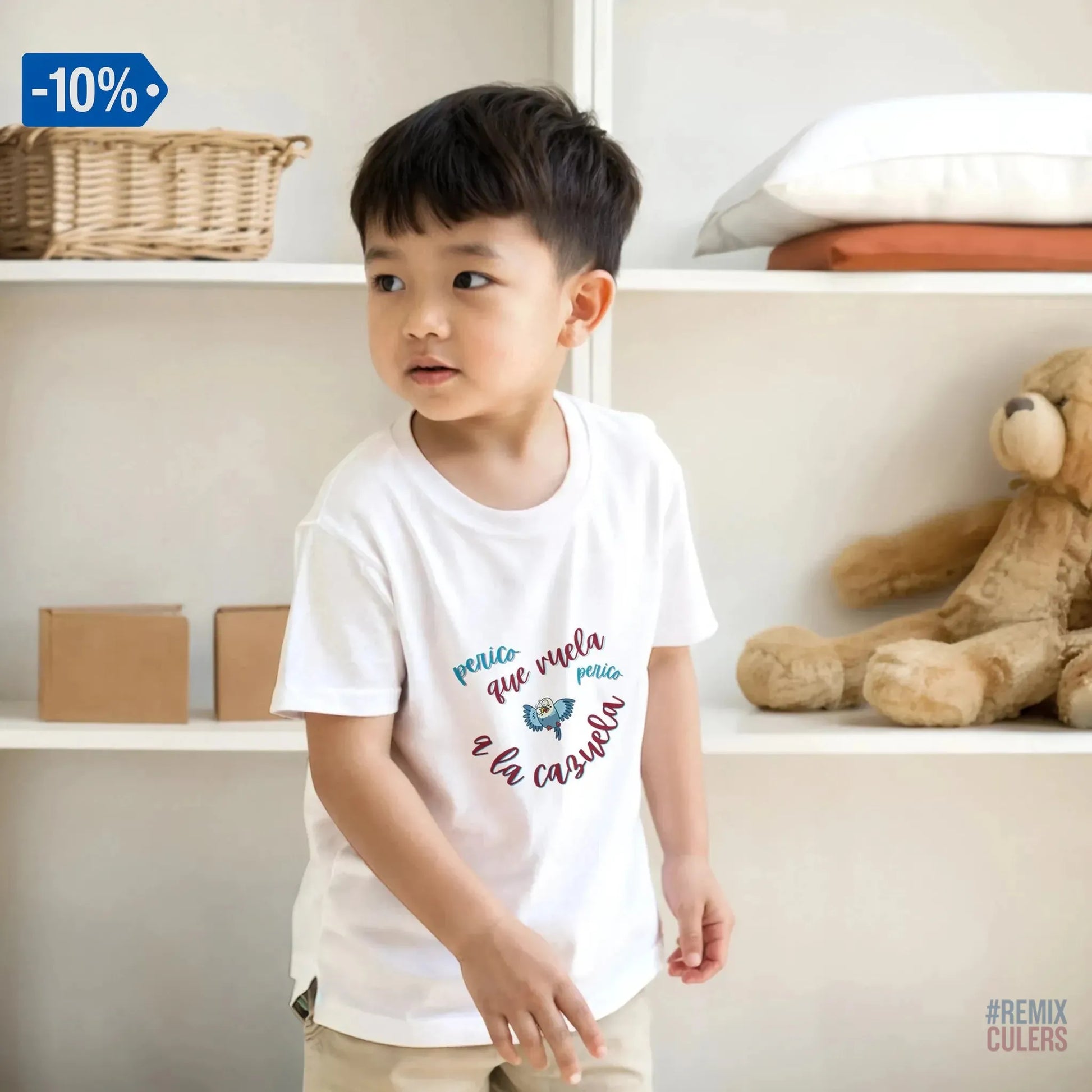 Camiseta infantil - PERICO QUE... Blanco – Print Material merch FCB Barça culer culers blaugrana español perico rival futbol | remixculers