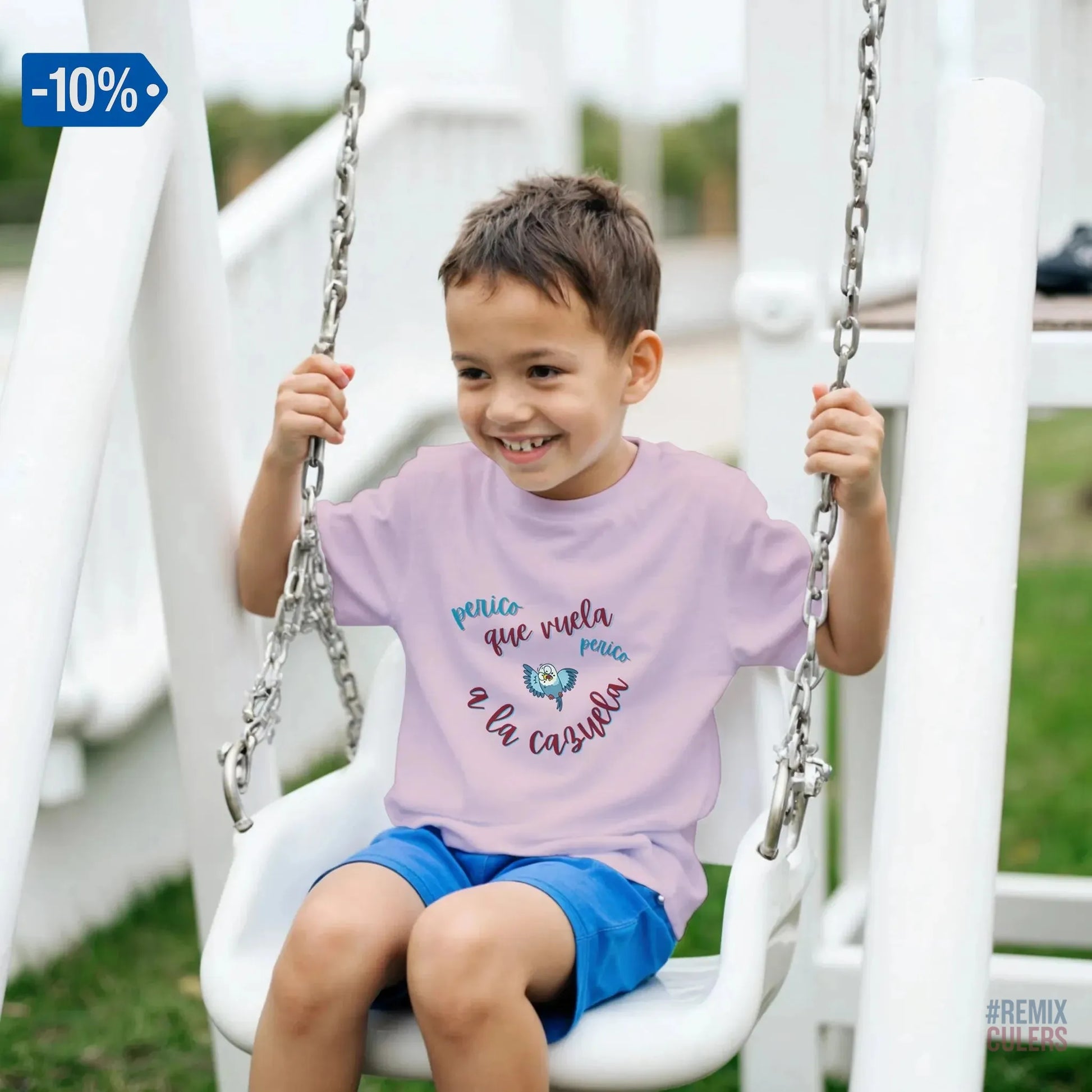 Camiseta infantil - PERICO QUE... Blanco – Print Material merch FCB Barça culer culers blaugrana español perico rival futbol | remixculers
