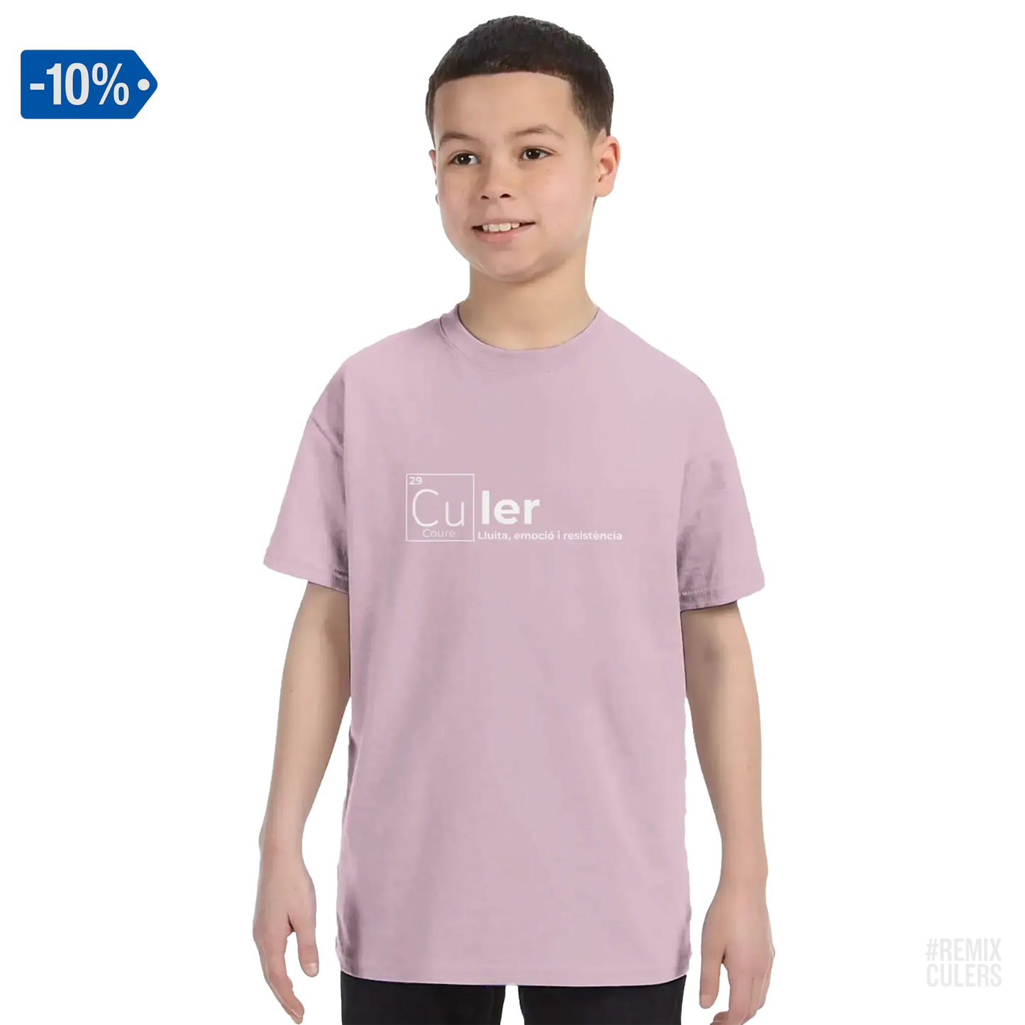 Camiseta infantil - QUÍMICA CULER Rosa claro – Print Material Científicament Culer merch FCB Barça culers blaugrana ciència i futbol passió | remixculers