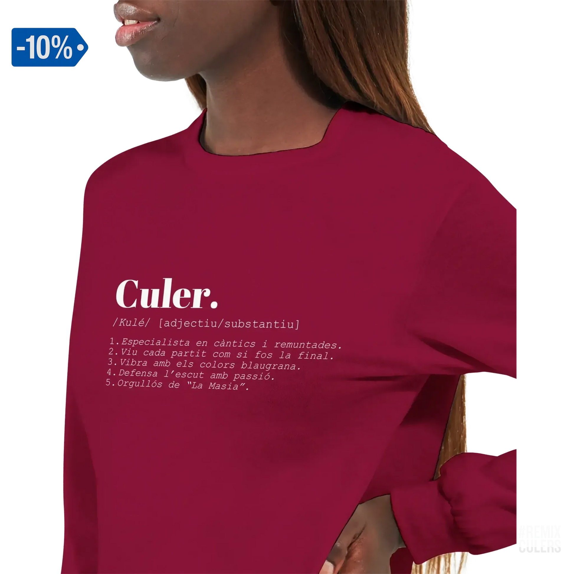 Camiseta larga unisex - DICCIONARIO "CULER" Rosa claro – Print Material Diccionari Culer merch FCB Barça culers blaugrana frases cultura futbol | remixculers