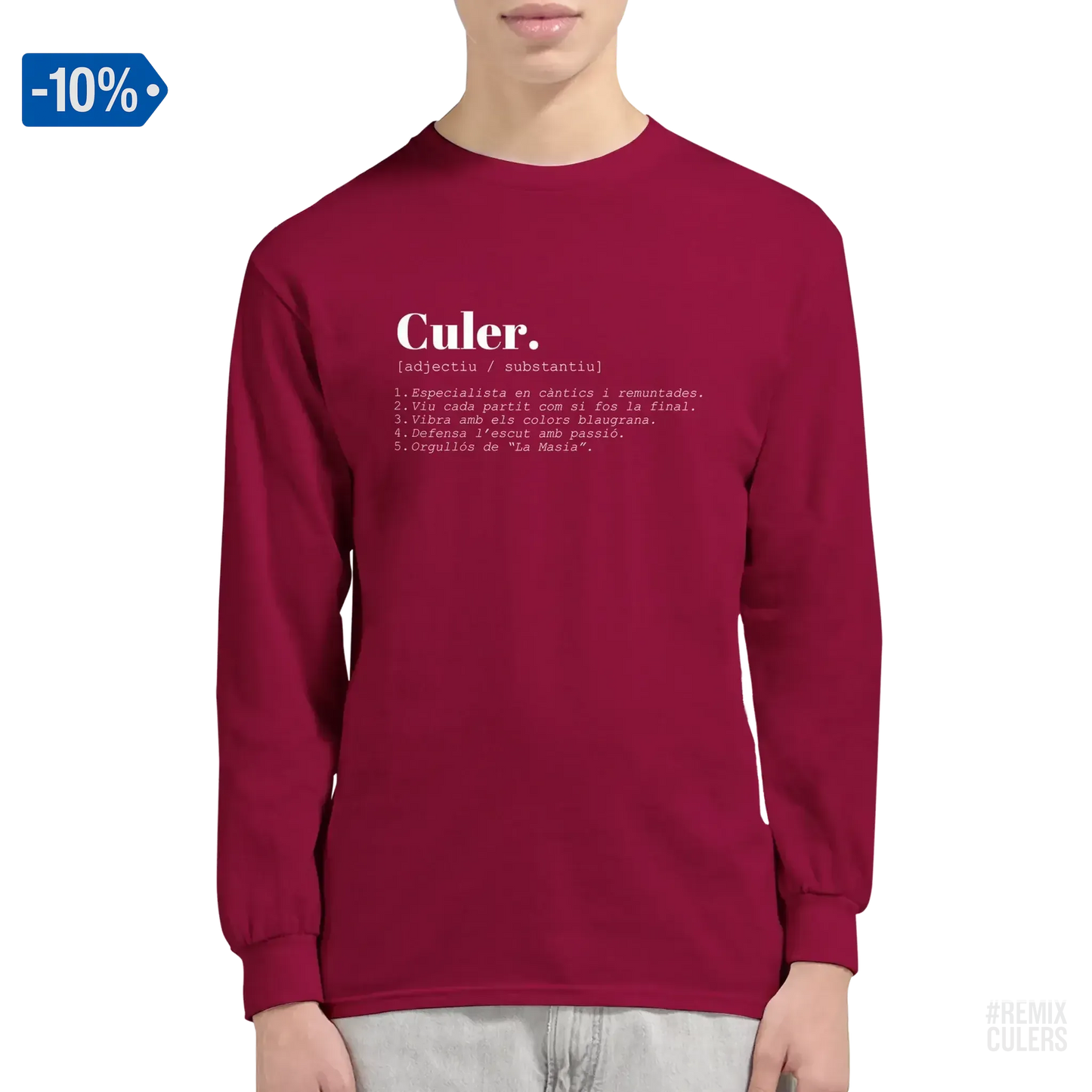 Camiseta larga unisex - DICCIONARIO "CULER" Rosa claro – Print Material Diccionari Culer merch FCB Barça culers blaugrana frases cultura futbol | remixculers