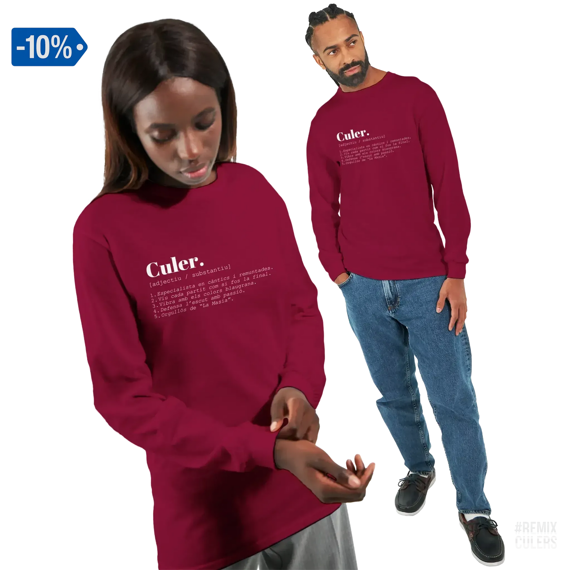 Camiseta larga unisex - DICCIONARIO "CULER" Rosa claro – Print Material Diccionari Culer merch FCB Barça culers blaugrana frases cultura futbol | remixculers
