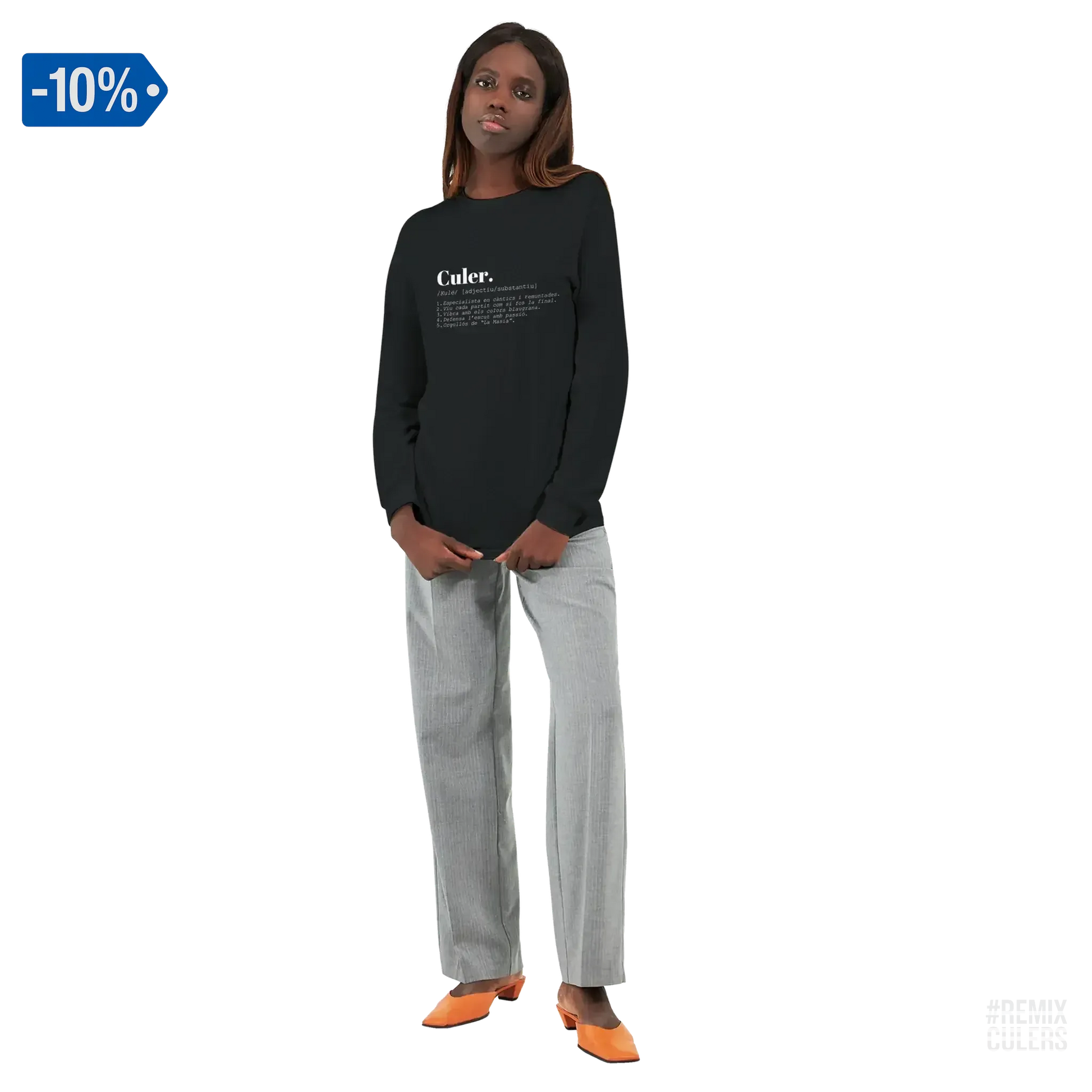 Camiseta larga unisex - DICCIONARIO "CULER" Rosa claro – Print Material Diccionari Culer merch FCB Barça culers blaugrana frases cultura futbol | remixculers