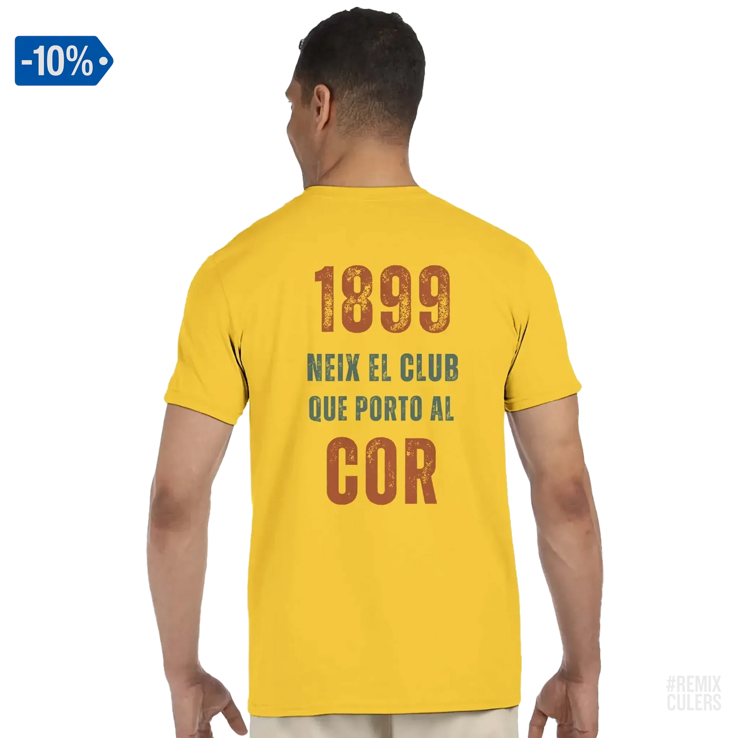 Camiseta unisex - 1899 Amarillo – Print Material 1899 neix el club que porto al cor merch FCB Barça culers blaugrana història fundació orgull identitat futbol | remixculers