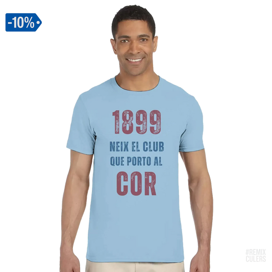 Camiseta unisex - 1899 Azul claro – Print Material 1899 neix el club que porto al cor merch FCB Barça culers blaugrana història fundació orgull identitat futbol | remixculers