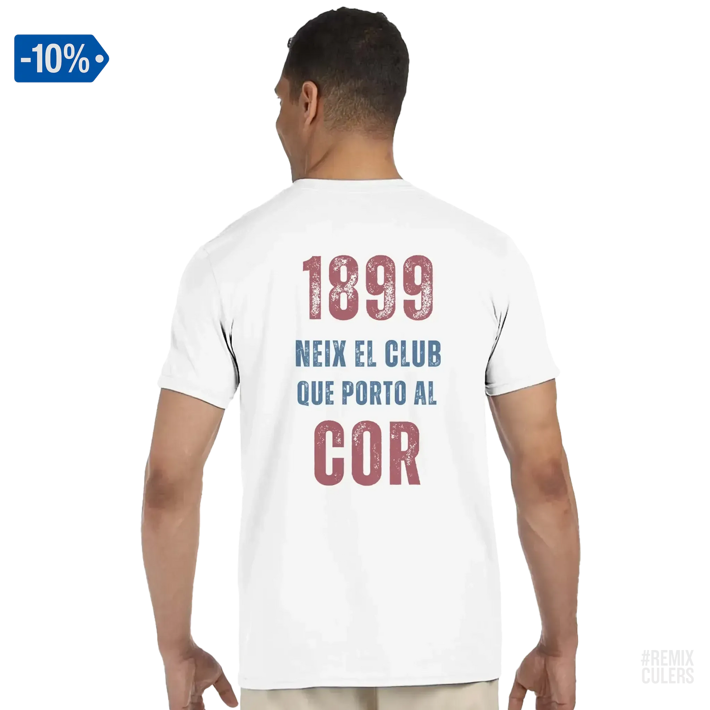 Camiseta unisex - 1899 Blanco – Print Material 1899 neix el club que porto al cor merch FCB Barça culers blaugrana història fundació orgull identitat futbol | remixculers
