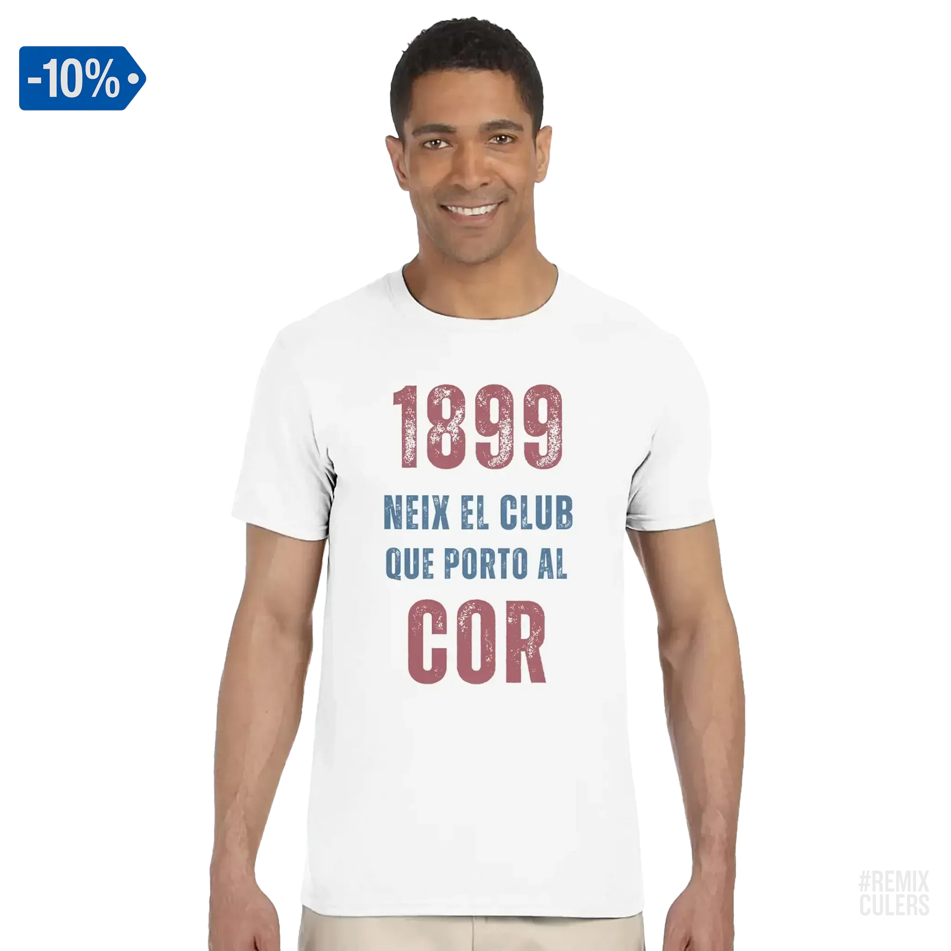 Camiseta unisex - 1899 Blanco – Print Material 1899 neix el club que porto al cor merch FCB Barça culers blaugrana història fundació orgull identitat futbol | remixculers