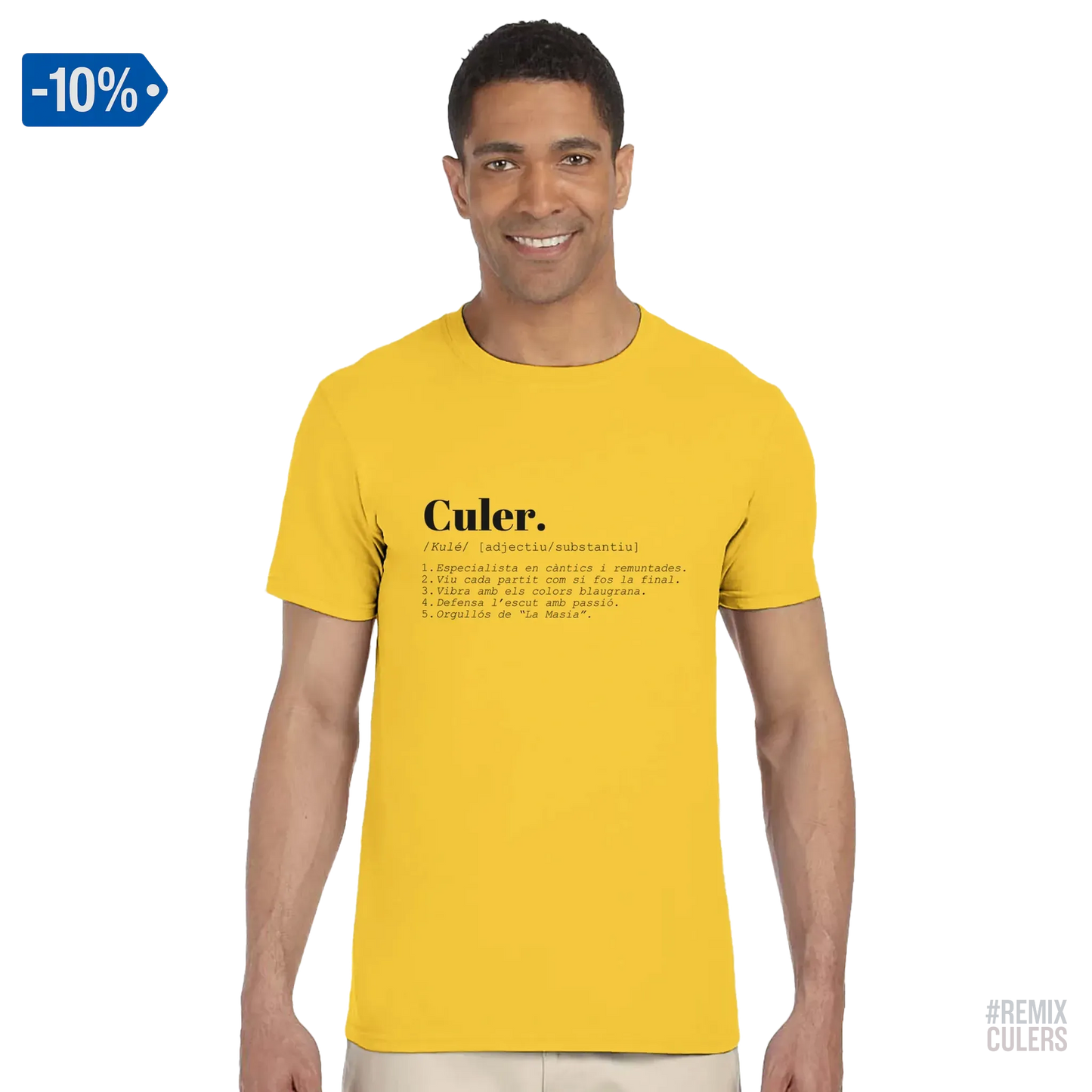 Camiseta unisex - DICCIONARIO "CULER" Amarillo – Print Material Diccionari Culer merch FCB Barça culers blaugrana frases cultura futbol | remixculers