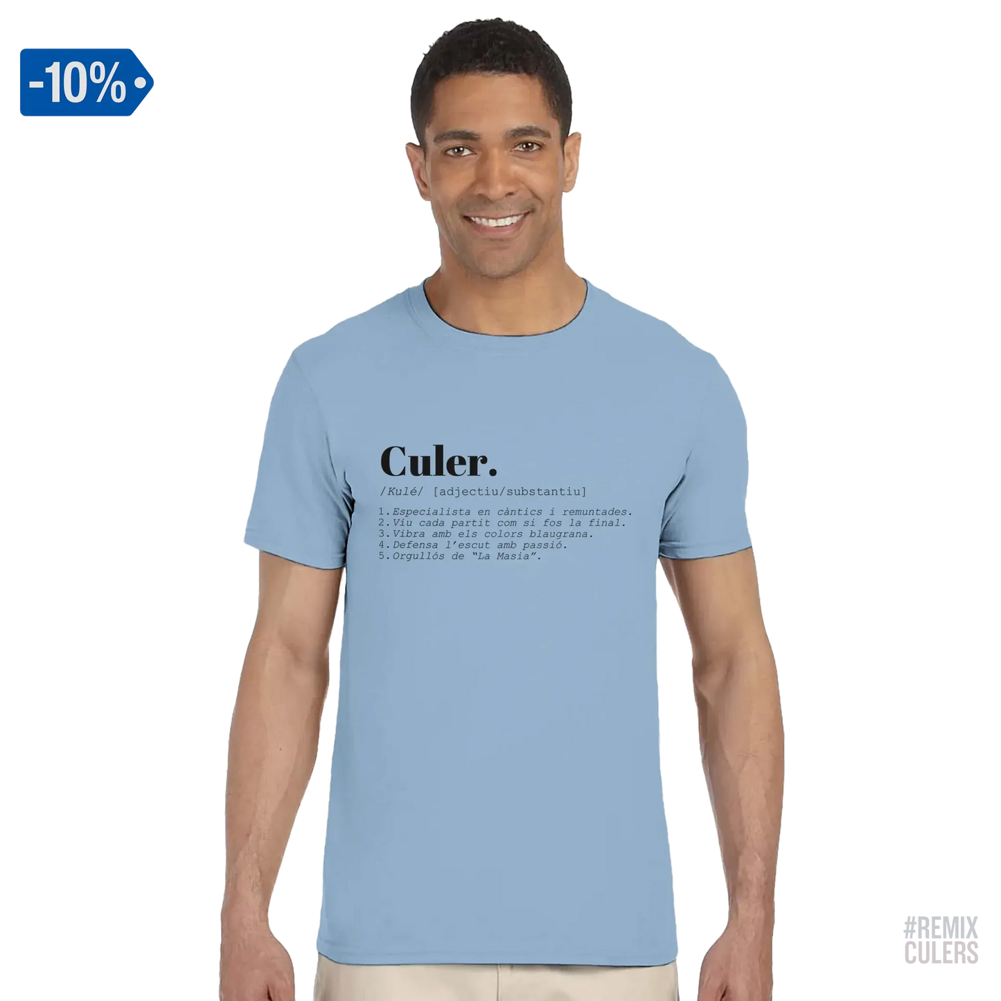 Camiseta unisex - DICCIONARIO "CULER" Azul claro – Print Material Diccionari Culer merch FCB Barça culers blaugrana frases cultura futbol | remixculers