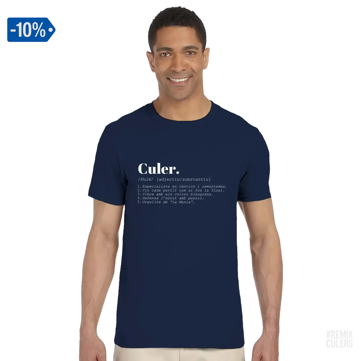 Camiseta unisex - DICCIONARIO "CULER" Azul marino – Print Material Diccionari Culer merch FCB Barça culers blaugrana frases cultura futbol | remixculers