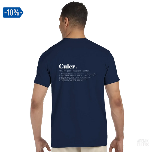 Camiseta unisex - DICCIONARIO "CULER" Azul marino – Print Material Diccionari Culer merch FCB Barça culers blaugrana frases cultura futbol | remixculers
