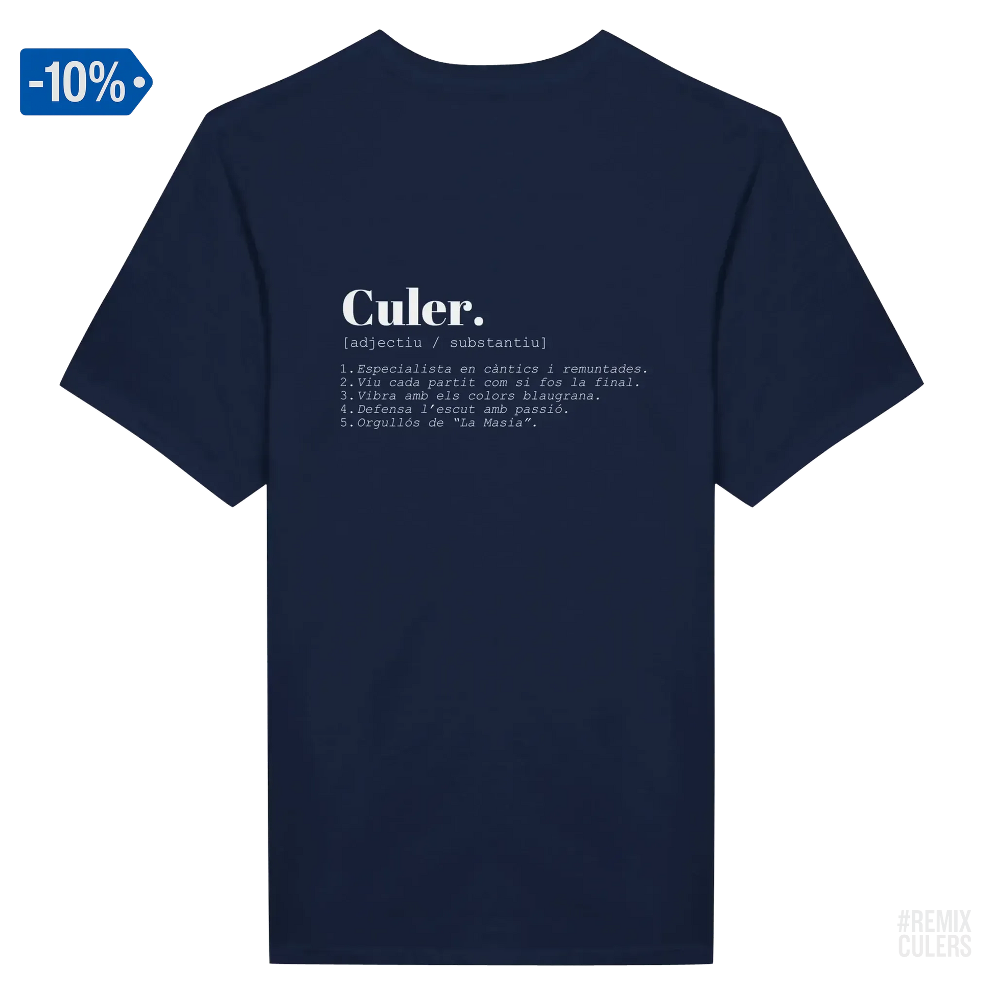 Camiseta unisex - DICCIONARIO "CULER" Blanco – Print Material Diccionari Culer merch FCB Barça culers blaugrana frases cultura futbol | remixculers