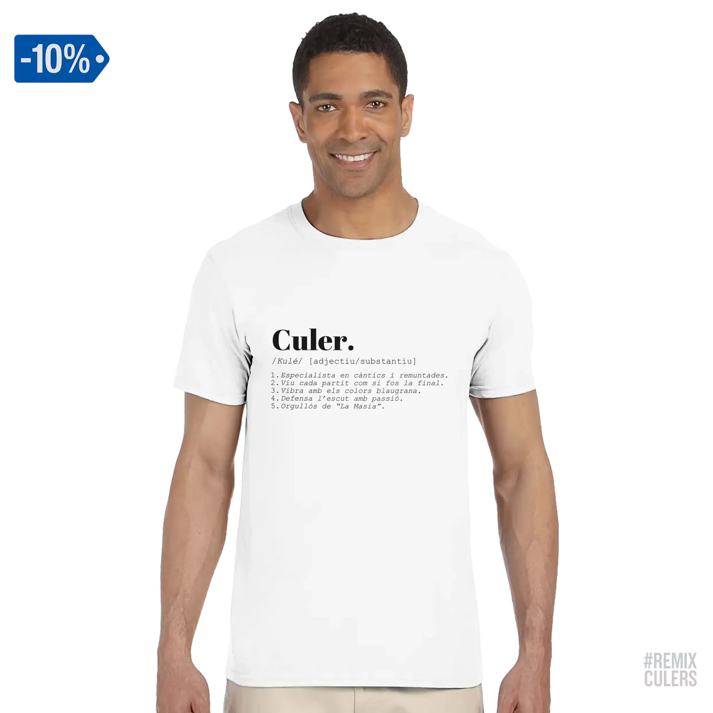 Camiseta unisex - DICCIONARIO "CULER" Blanco – Print Material Diccionari Culer merch FCB Barça culers blaugrana frases cultura futbol | remixculers