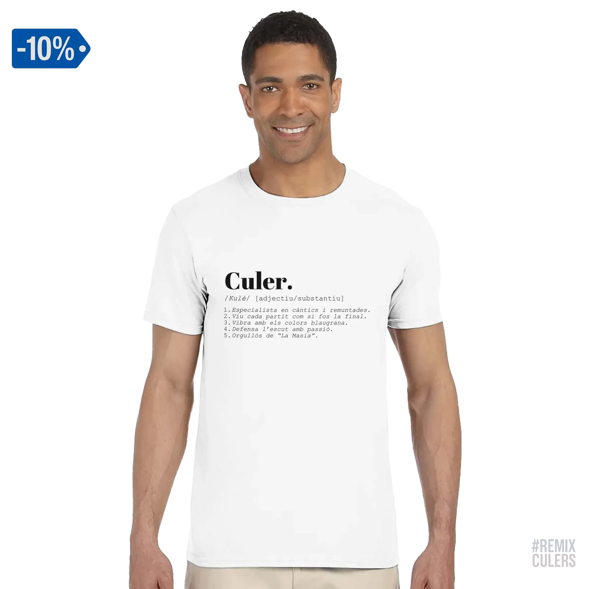 Camiseta unisex - DICCIONARIO "CULER" Blanco – Print Material Diccionari Culer merch FCB Barça culers blaugrana frases cultura futbol | remixculers