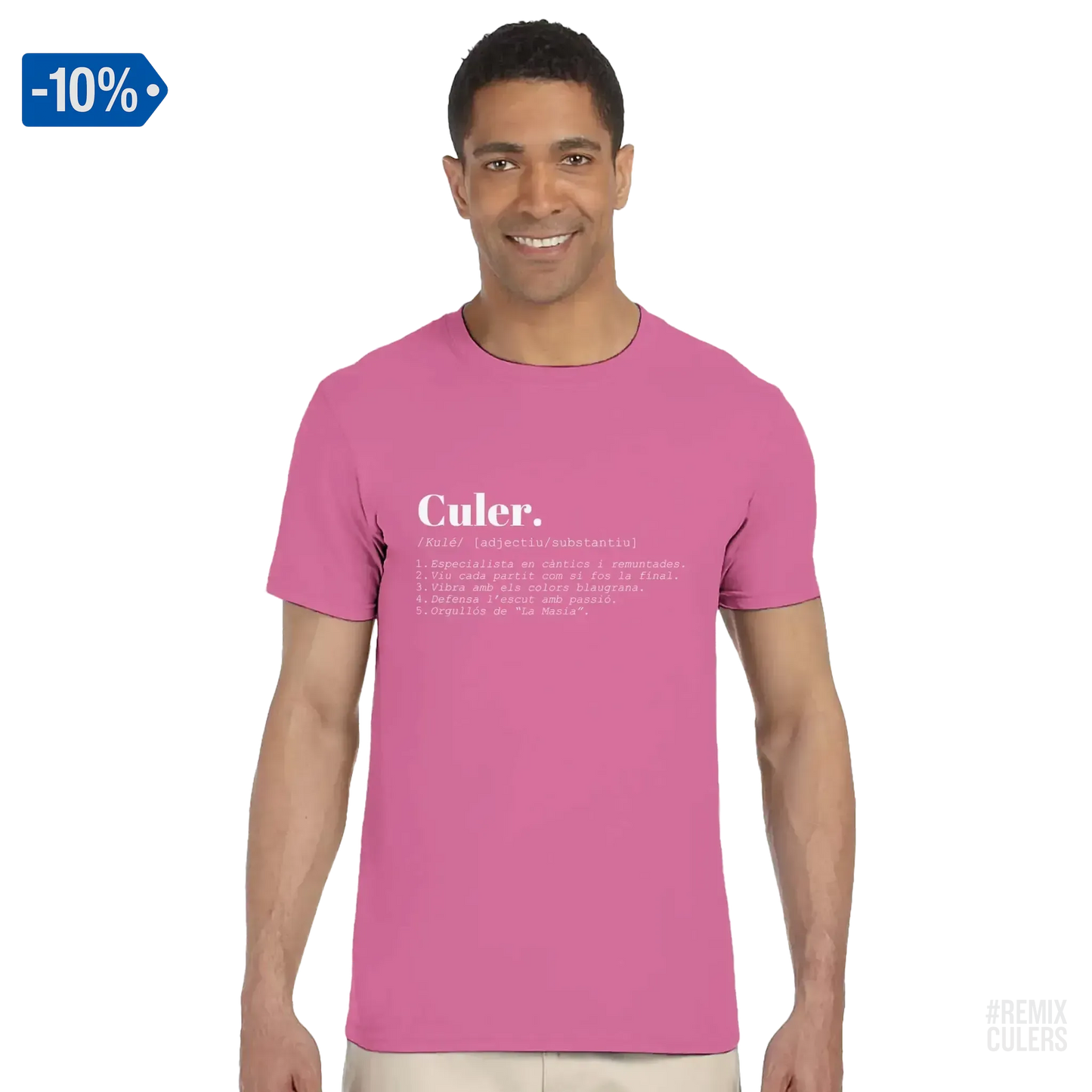 Camiseta unisex - DICCIONARIO "CULER" Rosa – Print Material Diccionari Culer merch FCB Barça culers blaugrana frases cultura futbol | remixculers