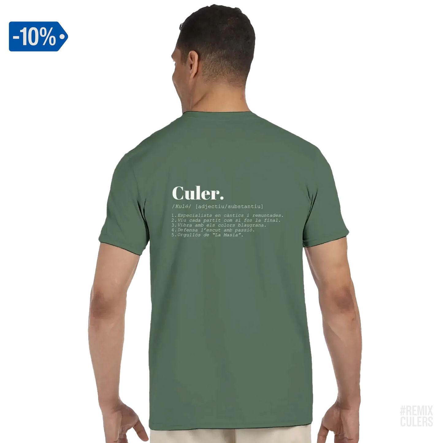 Camiseta unisex - DICCIONARIO "CULER" Verde militar – Print Material Diccionari Culer merch FCB Barça culers blaugrana frases cultura futbol | remixculers