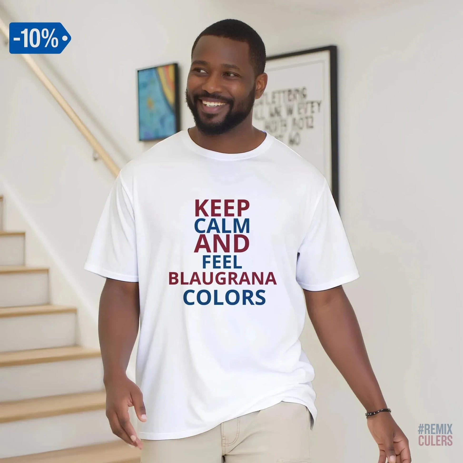 Camiseta unisex - KEEP CALM Blanco – Print Material Keep Calm merch FCB Barça culers blaugrana football fan pride passion | remixculers