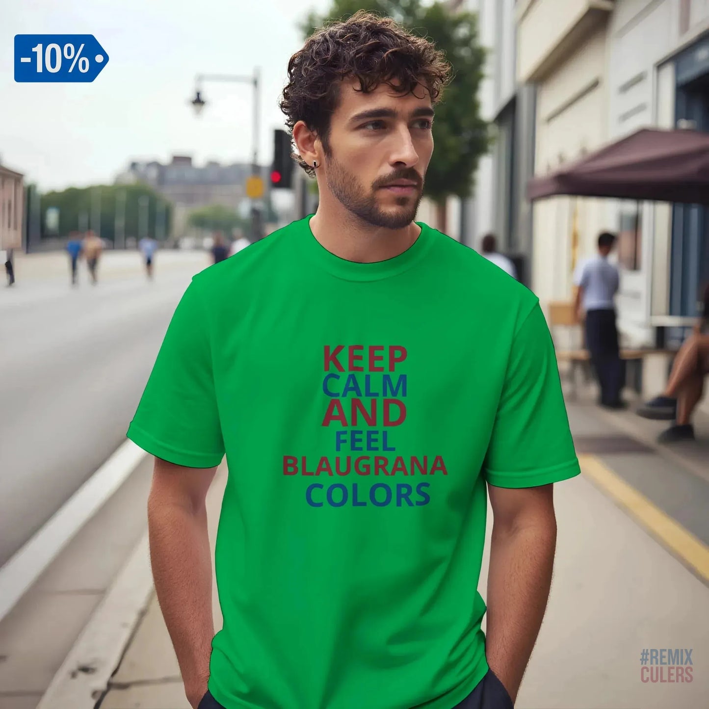 Camiseta unisex - KEEP CALM Irish Green – Print Material Keep Calm merch FCB Barça culers blaugrana football fan pride passion | remixculers