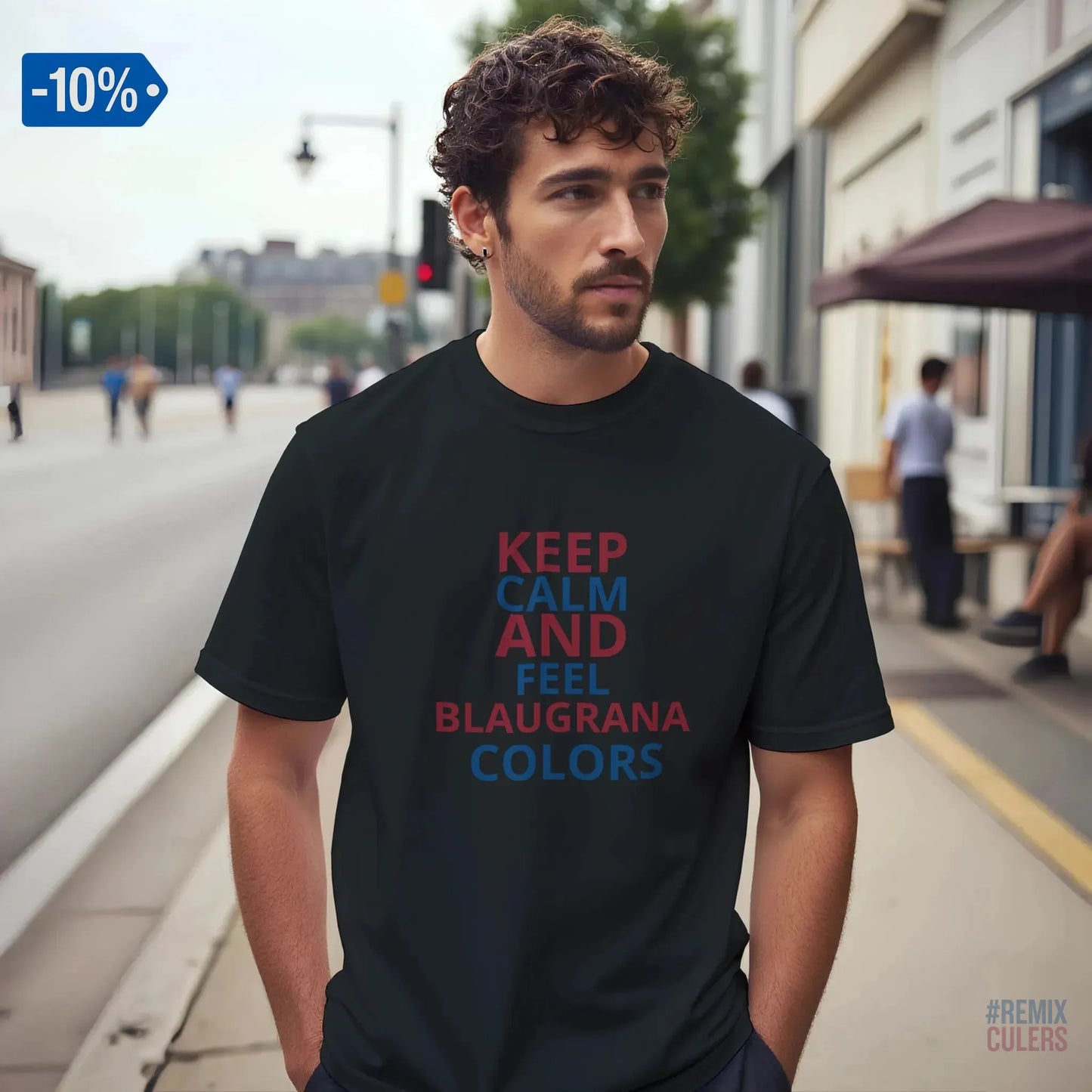 Camiseta unisex - KEEP CALM Negro – Print Material Keep Calm merch FCB Barça culers blaugrana football fan pride passion | remixculers