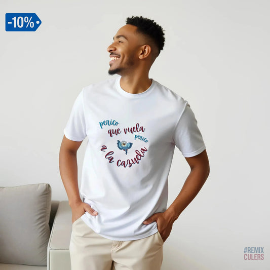 Camiseta unisex - PERICO QUE... Blanco – Print Material merch FCB Barça culer culers blaugrana español perico rival futbol | remixculers
