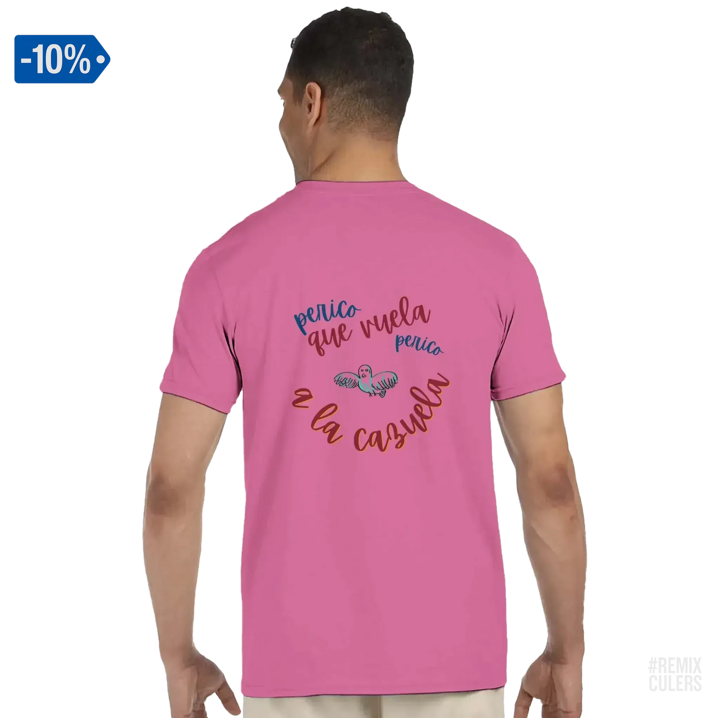 Camiseta unisex - PERICO QUE... Rosa – Print Material merch FCB Barça culer culers blaugrana español perico rival futbol | remixculers