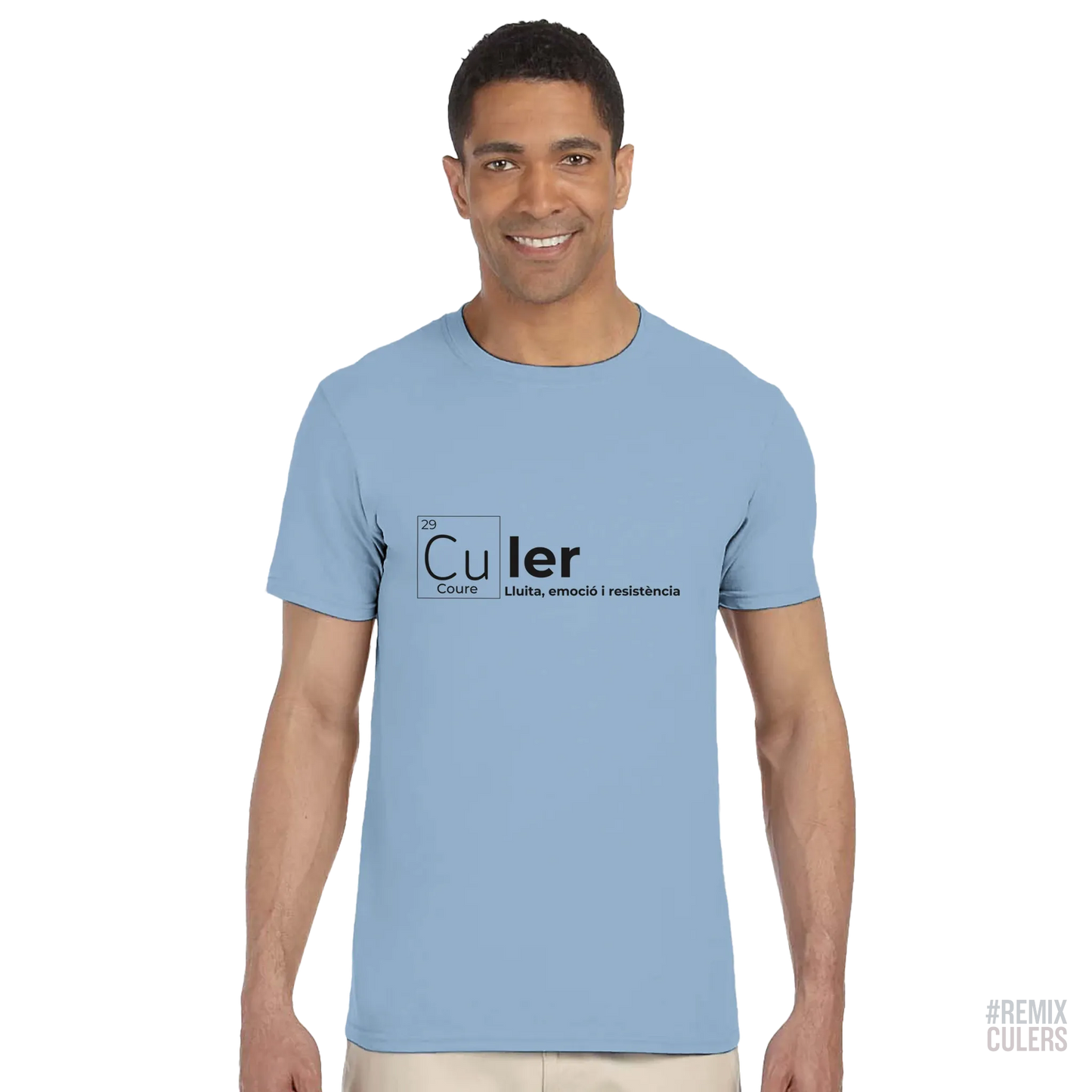 Camiseta unisex - QUÍMICA CULER Azul claro – Print Material Científicament Culer merch FCB Barça culers blaugrana ciència i futbol passió | remixculers