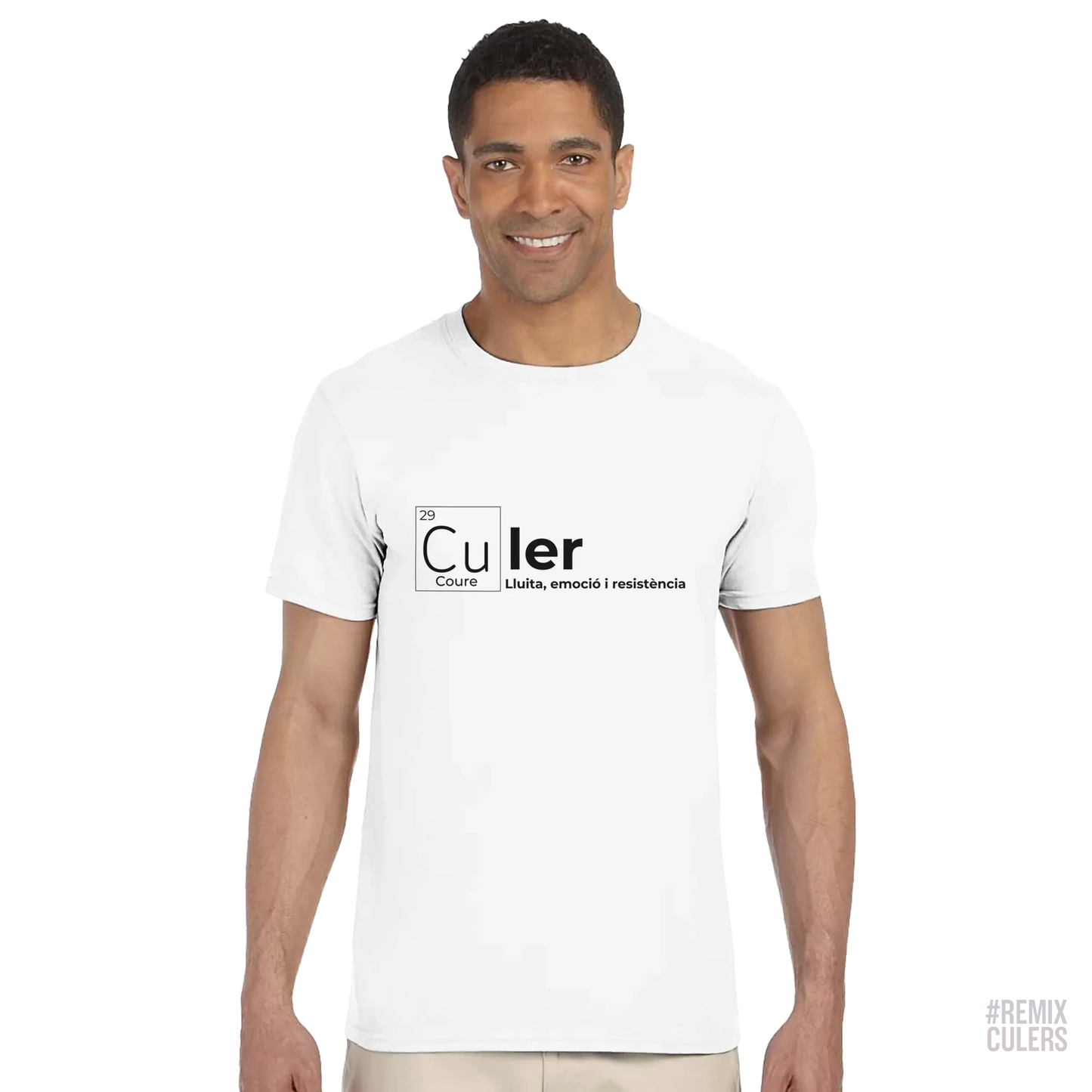 Camiseta unisex - QUÍMICA CULER Blanco – Print Material Científicament Culer merch FCB Barça culers blaugrana ciència i futbol passió | remixculers
