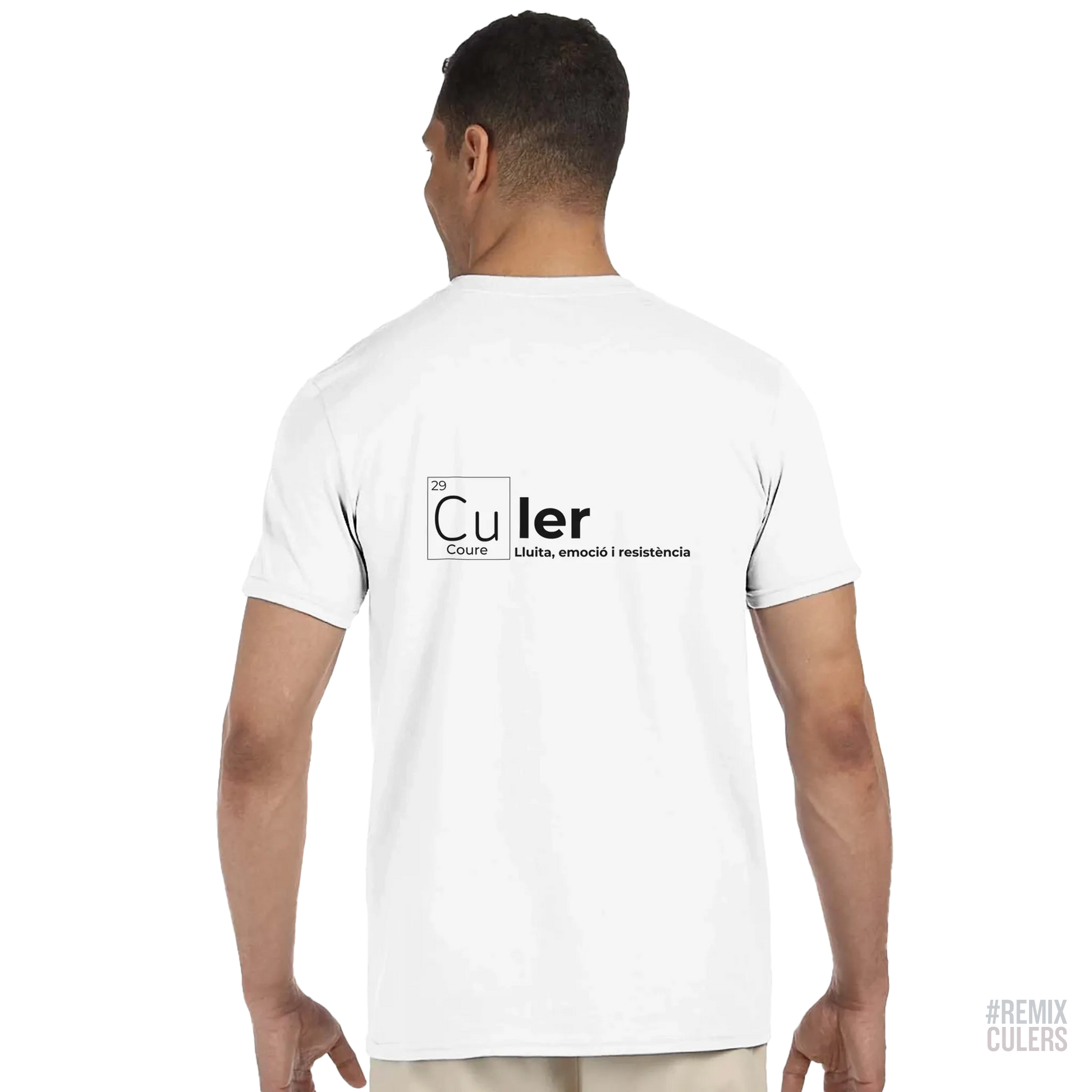 Camiseta unisex - QUÍMICA CULER Blanco – Print Material Científicament Culer merch FCB Barça culers blaugrana ciència i futbol passió | remixculers