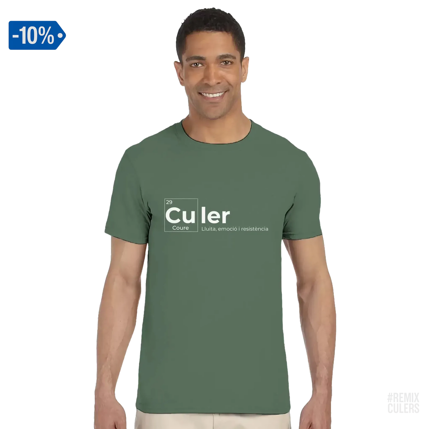 Camiseta unisex - QUÍMICA CULER Verde militar – Print Material Científicament Culer merch FCB Barça culers blaugrana ciència i futbol passió | remixculers