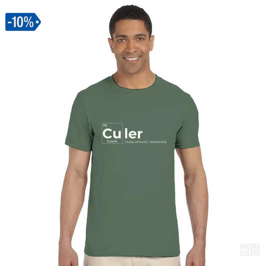 Camiseta unisex - QUÍMICA CULER Verde militar – Print Material Científicament Culer merch FCB Barça culers blaugrana ciència i futbol passió | remixculers