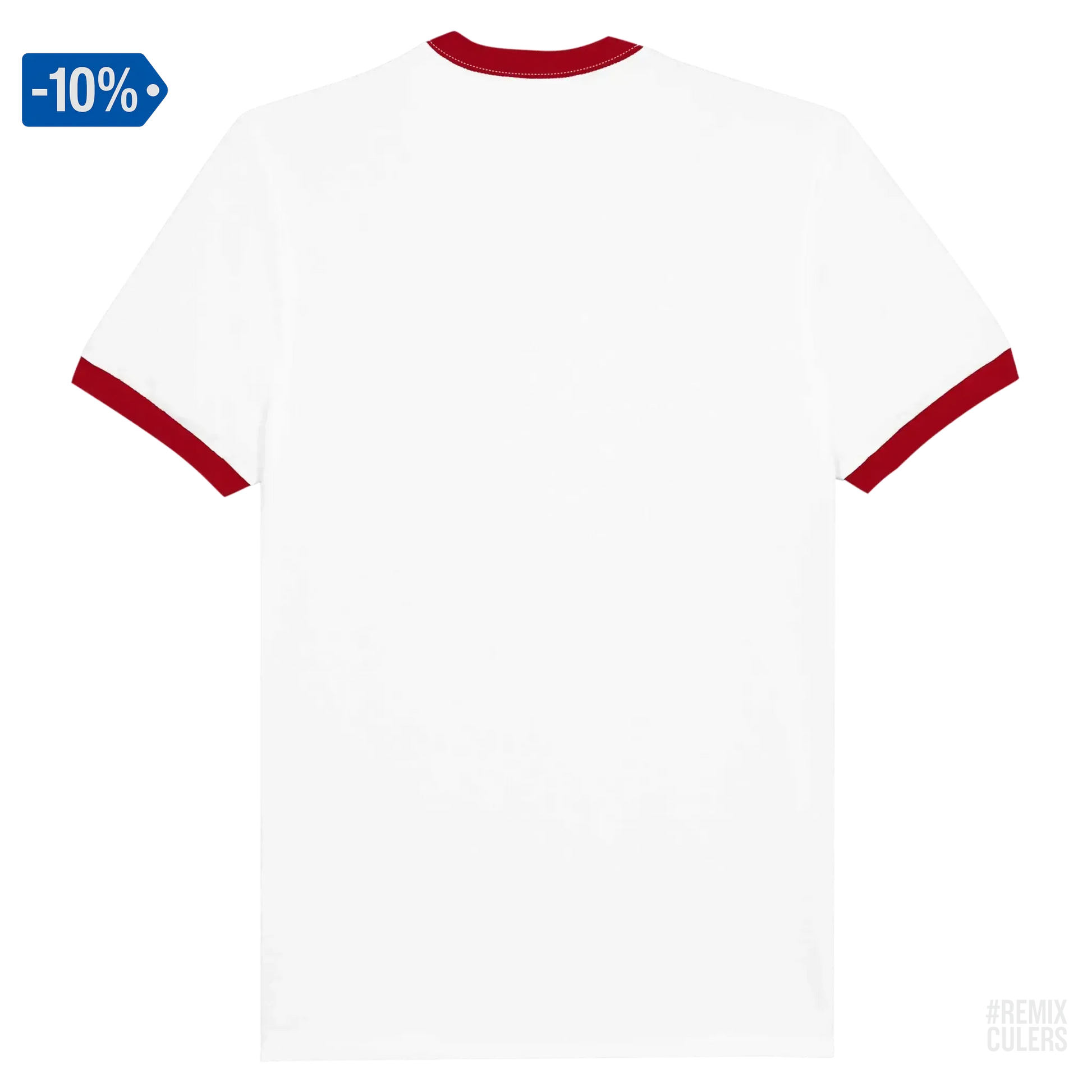 Camiseta unisex Ringer - 1899 Blanco y rojo – Print Material 1899 neix el club que porto al cor merch FCB Barça culers blaugrana història fundació orgull identitat futbol | remixculers
