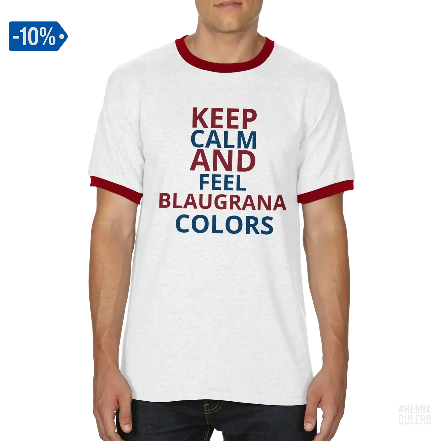 Camiseta unisex Ringer - KEEP CALM S – Print Material Keep Calm merch FCB Barça culers blaugrana football fan pride passion | remixculers