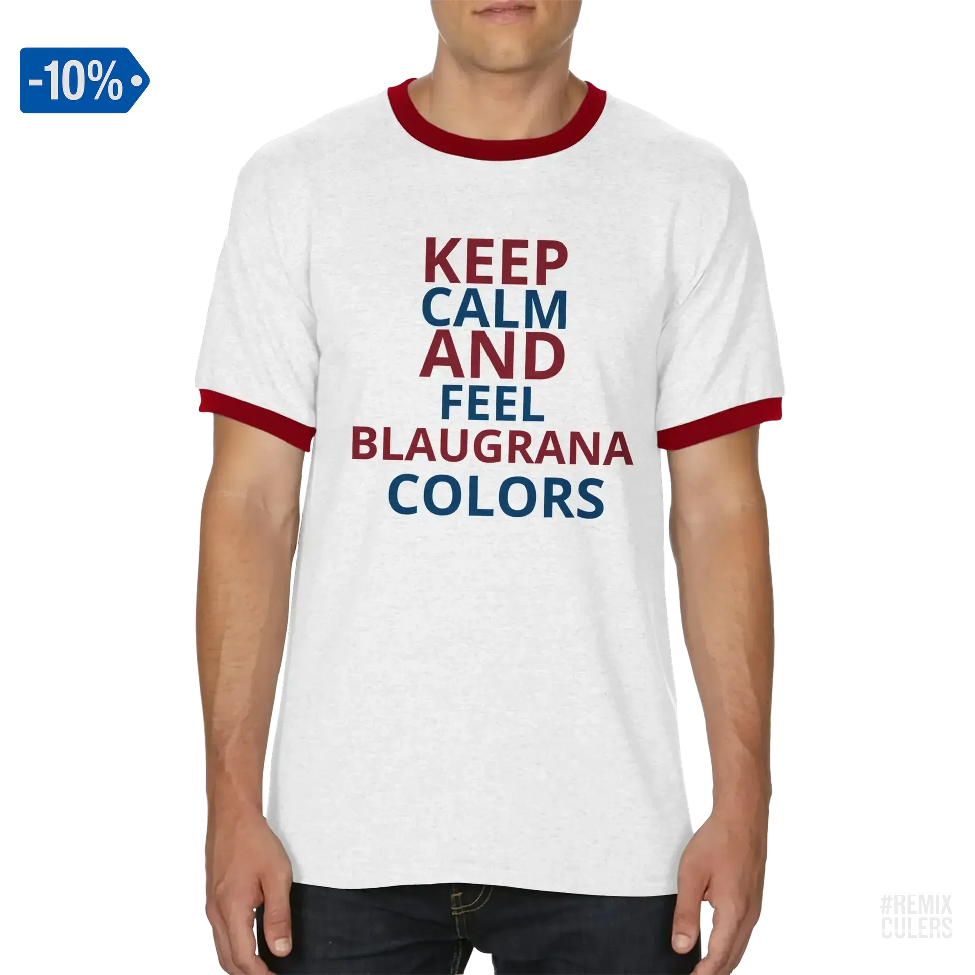 Camiseta unisex Ringer - KEEP CALM S – Print Material Keep Calm merch FCB Barça culers blaugrana football fan pride passion | remixculers