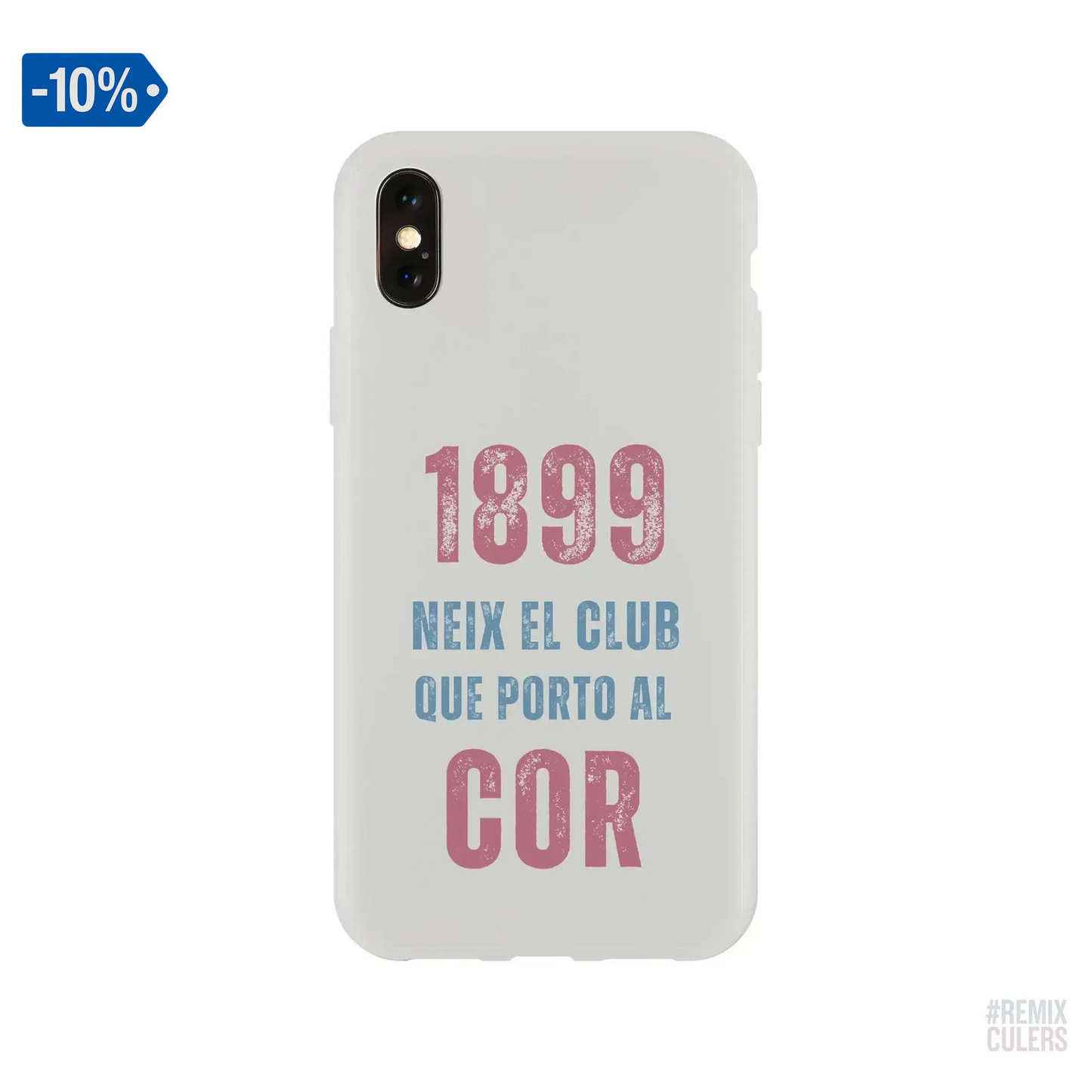 Carcasa IPHONE Flexi - 1899 iPhone X – Print Material 1899 neix el club que porto al cor merch FCB Barça culers blaugrana història fundació orgull identitat futbol | remixculers