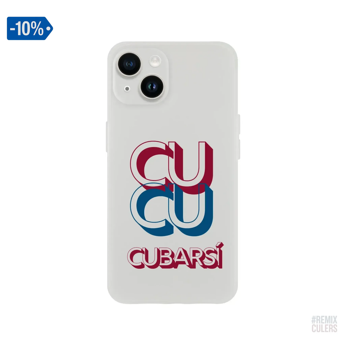 Carcasa IPHONE Flexi - CUCU CUBARSÍ iPhone 14 – Print Material Cu-Cu Cubarsí merch Pau Cubarsí FCB Barça culers blaugrana Masia joven promesa defensa futbol | remixculers
