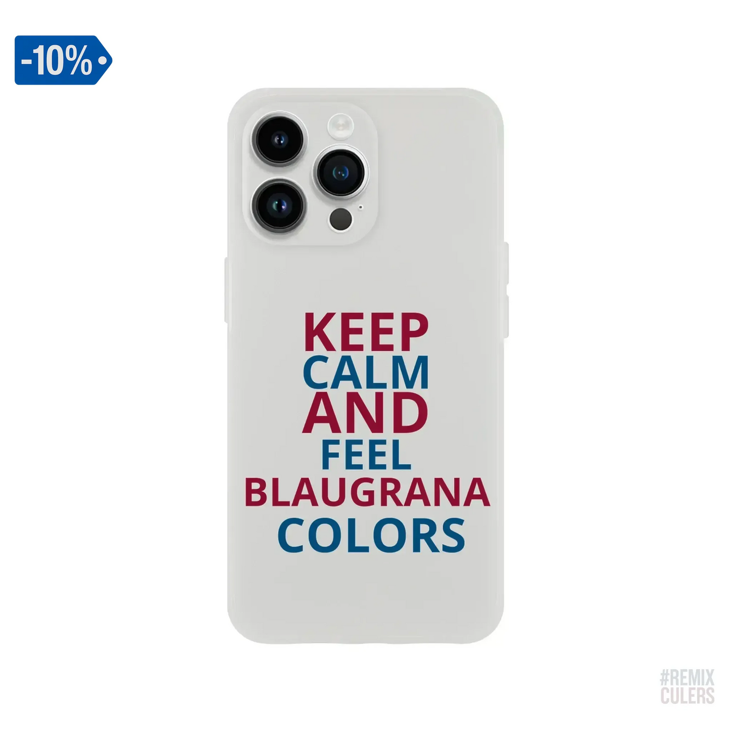 Carcasa IPHONE Flexi - KEEP CALM iPhone 14 Pro Max – Print Material Keep Calm merch FCB Barça culers blaugrana football fan pride passion | remixculers