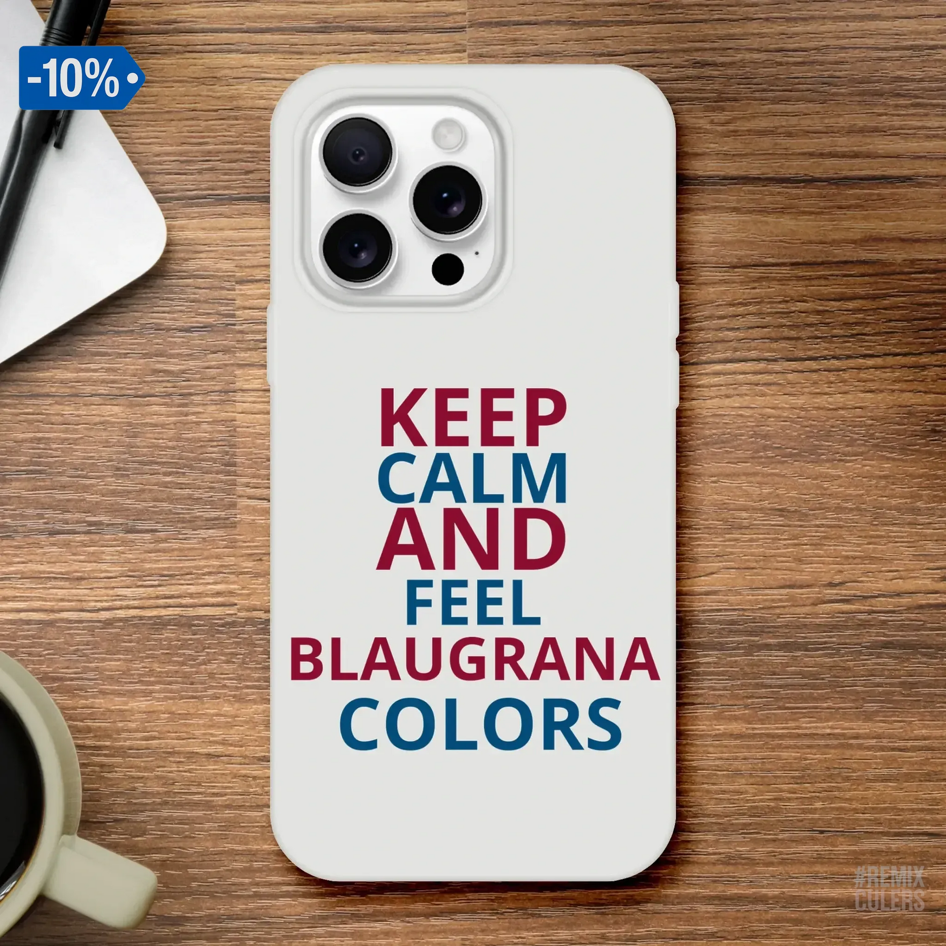 Carcasa IPHONE Flexi - KEEP CALM iPhone 16 Pro Max – Print Material Keep Calm merch FCB Barça culers blaugrana football fan pride passion | remixculers