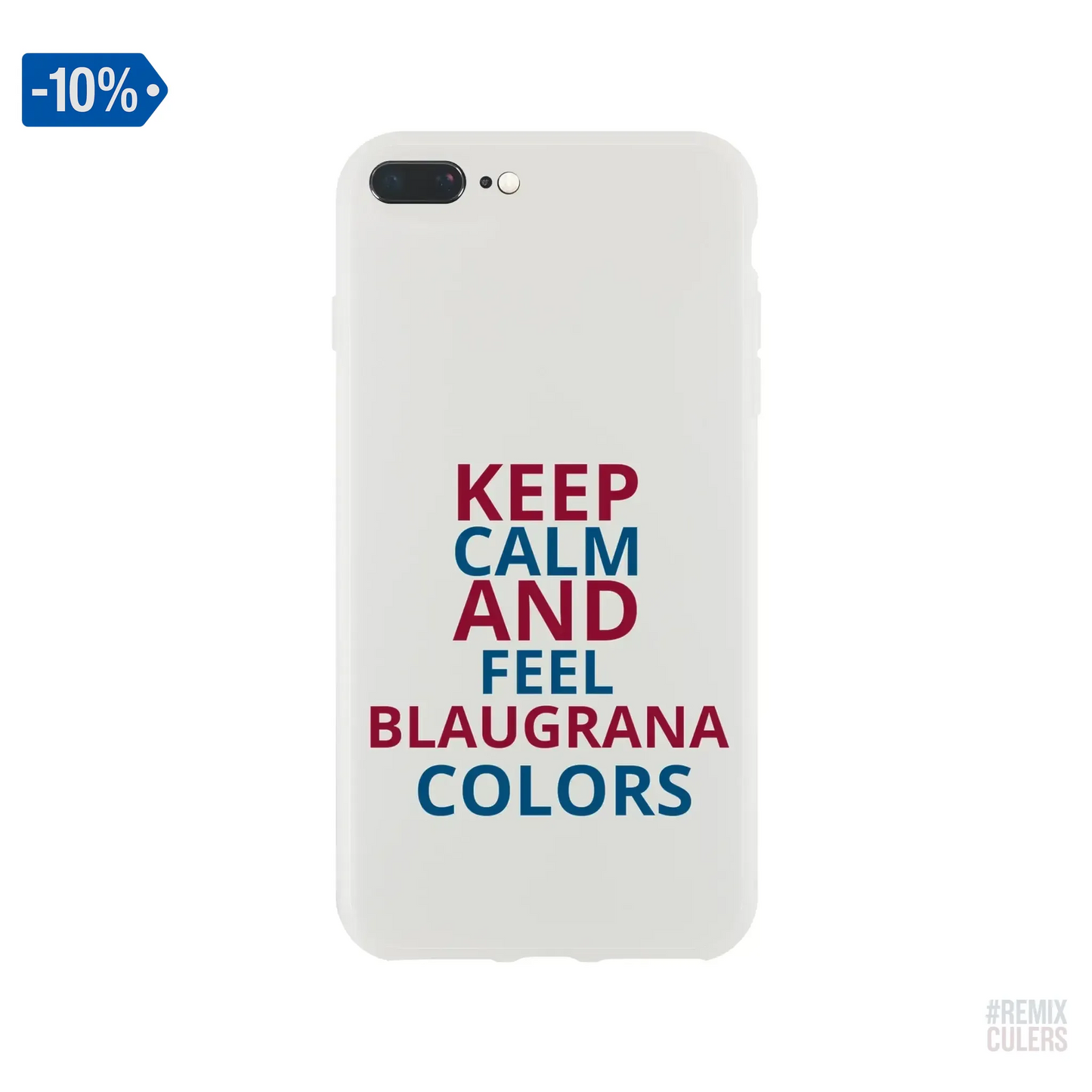 Carcasa IPHONE Flexi - KEEP CALM iPhone 8 Plus – Print Material Keep Calm merch FCB Barça culers blaugrana football fan pride passion | remixculers