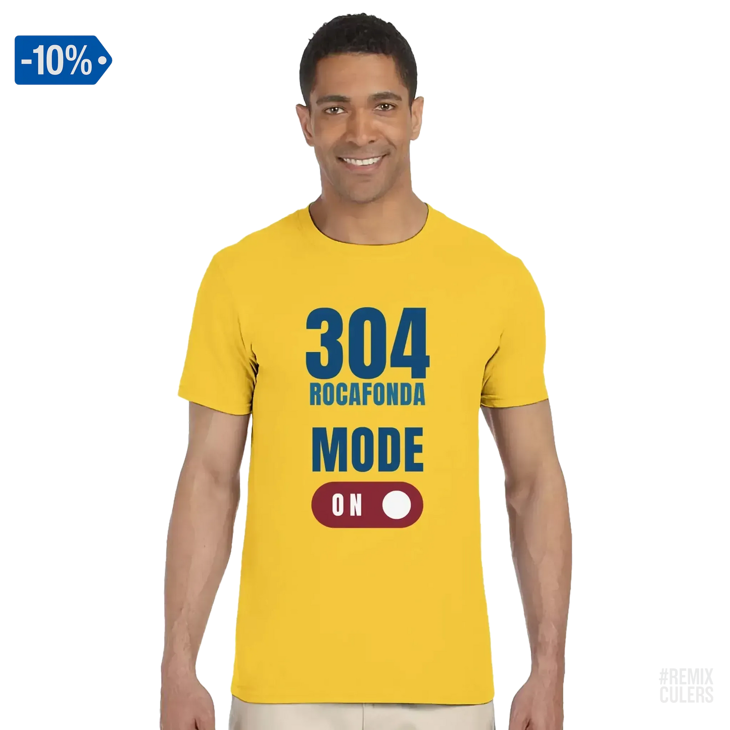Camiseta unisex - 304 ROCAFONDA Amarillo – Print Material Rocafonda Power 304 merch FCB Barça culers blaugrana Lamine Yamal Masia barri Mataró futbol | remixculers