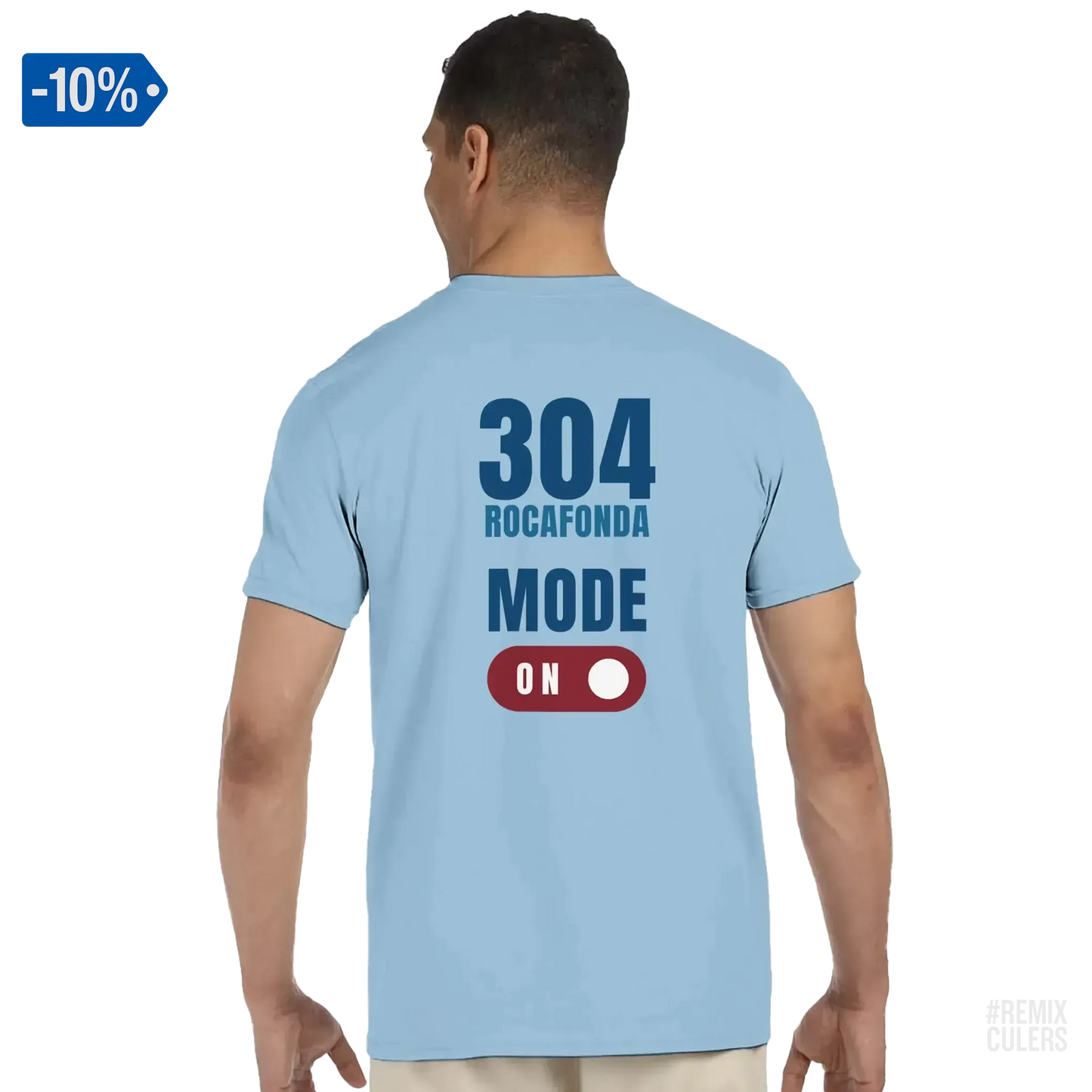 Camiseta unisex - 304 ROCAFONDA Azul claro – Print Material Rocafonda Power 304 merch FCB Barça culers blaugrana Lamine Yamal Masia barri Mataró futbol | remixculers