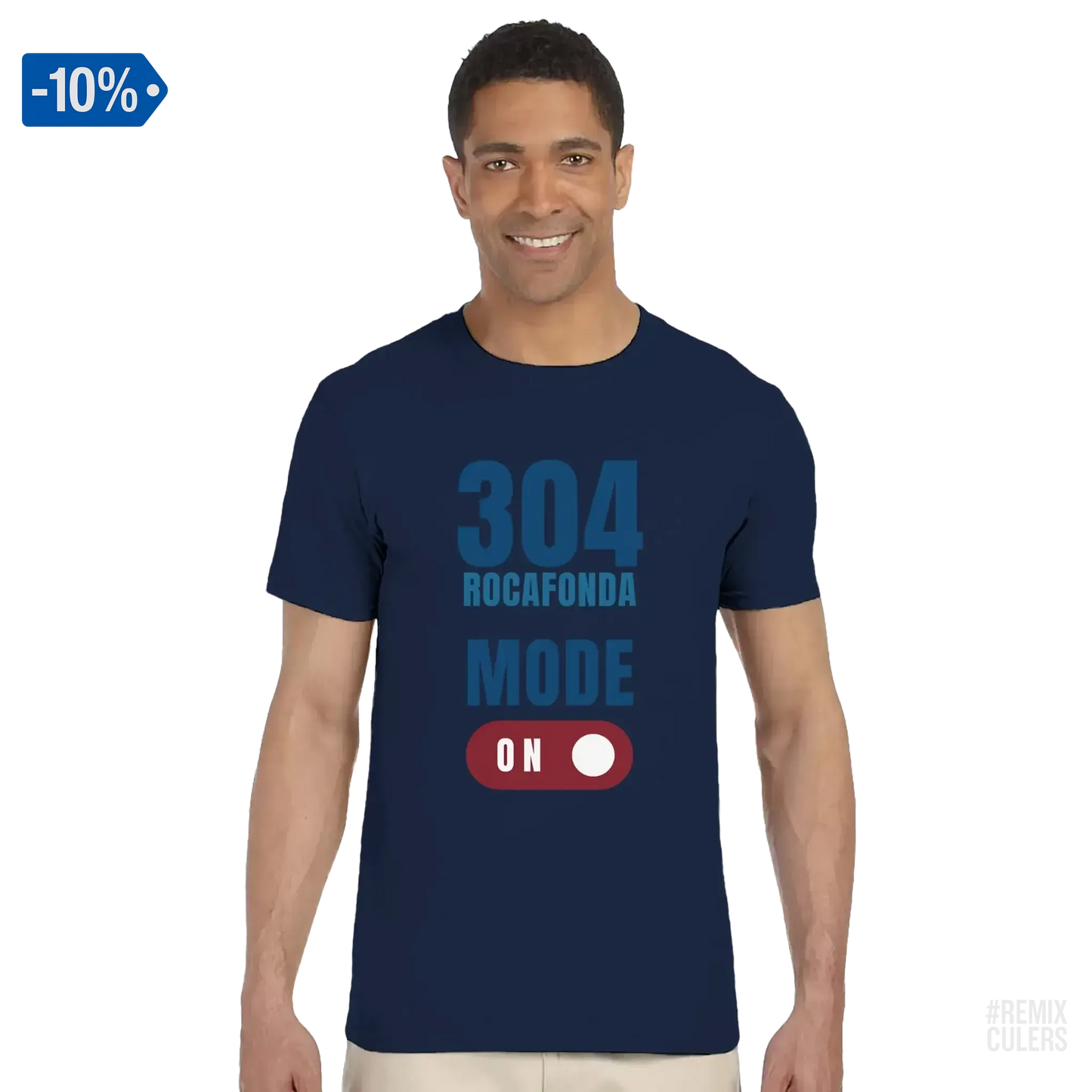 Camiseta unisex - 304 ROCAFONDA Azul marino – Print Material Rocafonda Power 304 merch FCB Barça culers blaugrana Lamine Yamal Masia barri Mataró futbol | remixculers