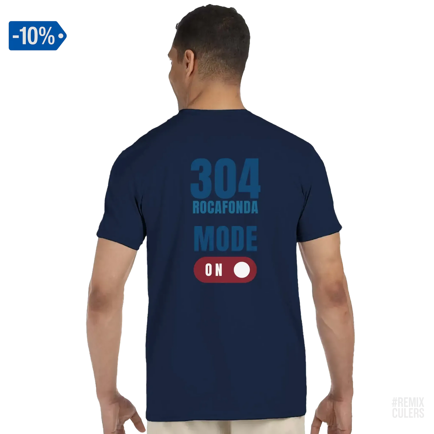Camiseta unisex - 304 ROCAFONDA Azul marino – Print Material Rocafonda Power 304 merch FCB Barça culers blaugrana Lamine Yamal Masia barri Mataró futbol | remixculers