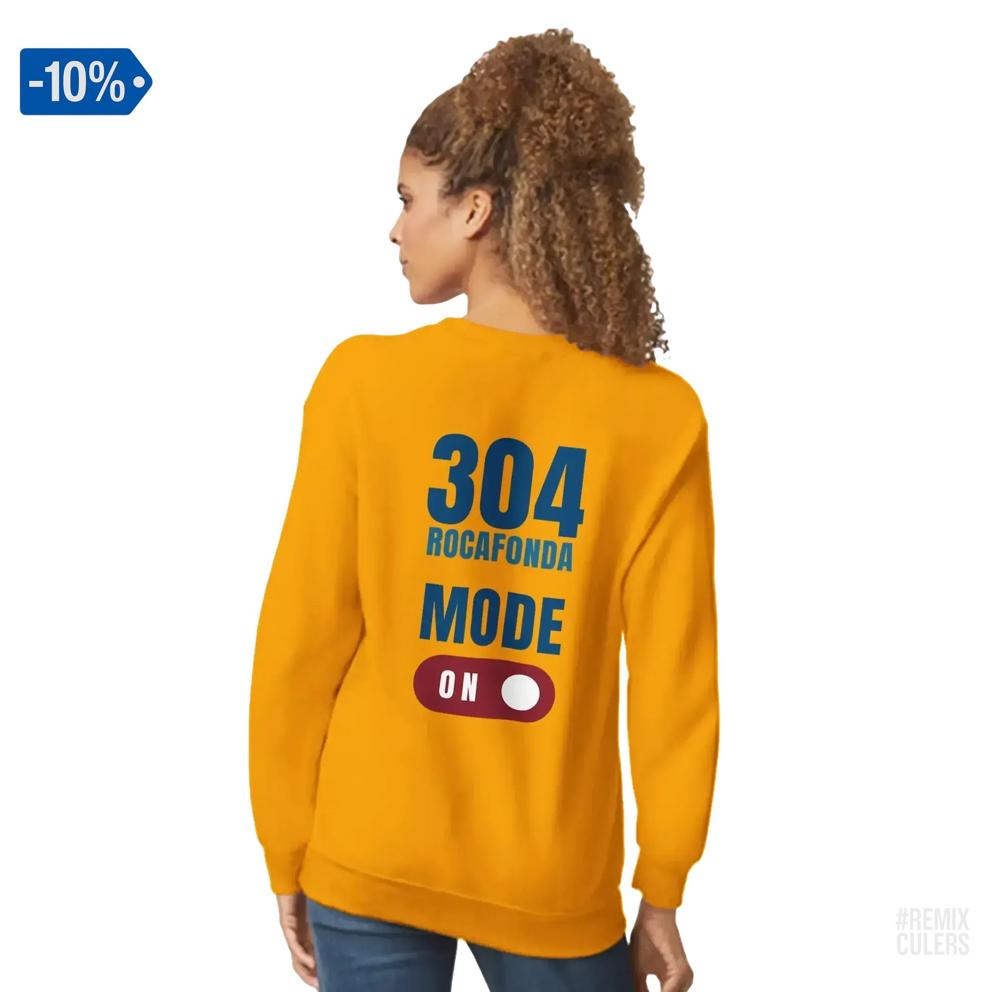 Sudadera unisex - 304 ROCAFONDA Blanco – Print Material Rocafonda Power 304 merch FCB Barça culers blaugrana Lamine Yamal Masia barri Mataró futbol | remixculers