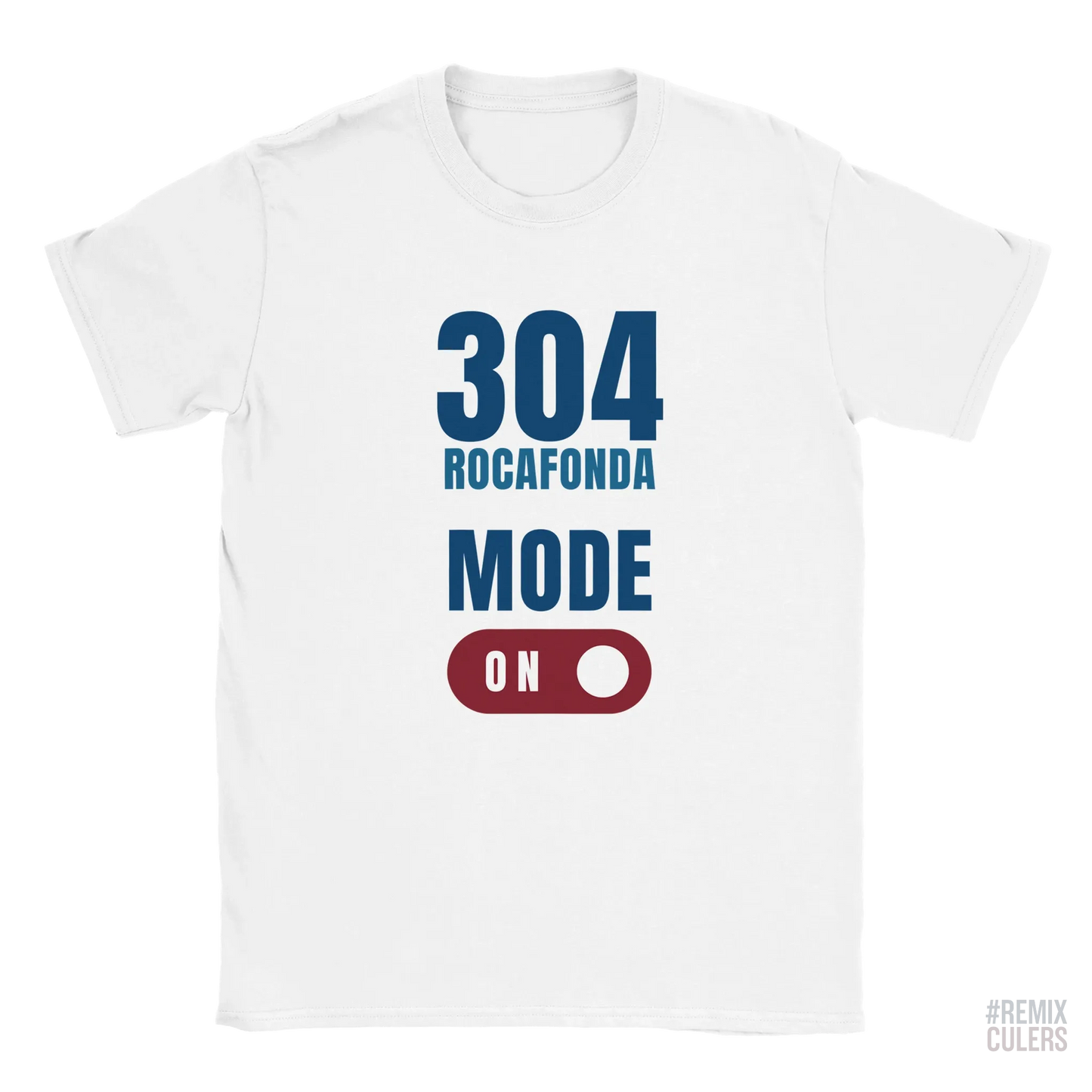 Camiseta unisex - 304 ROCAFONDA Blanco – Print Material Rocafonda Power 304 merch FCB Barça culers blaugrana Lamine Yamal Masia barri Mataró futbol | remixculers