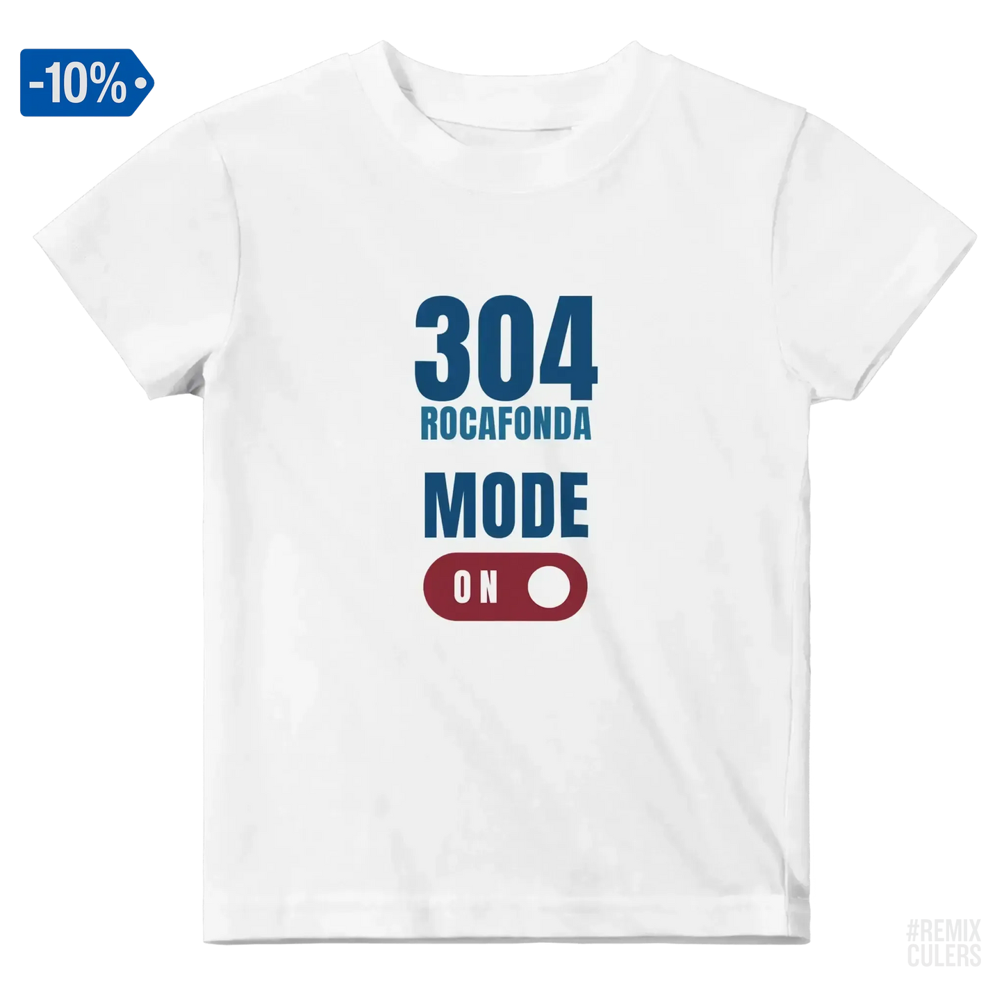 Camiseta bebé - 304 ROCAFONDA Blanco – Print Material Rocafonda Power 304 merch FCB Barça culers blaugrana Lamine Yamal Masia barri Mataró futbol | remixculers